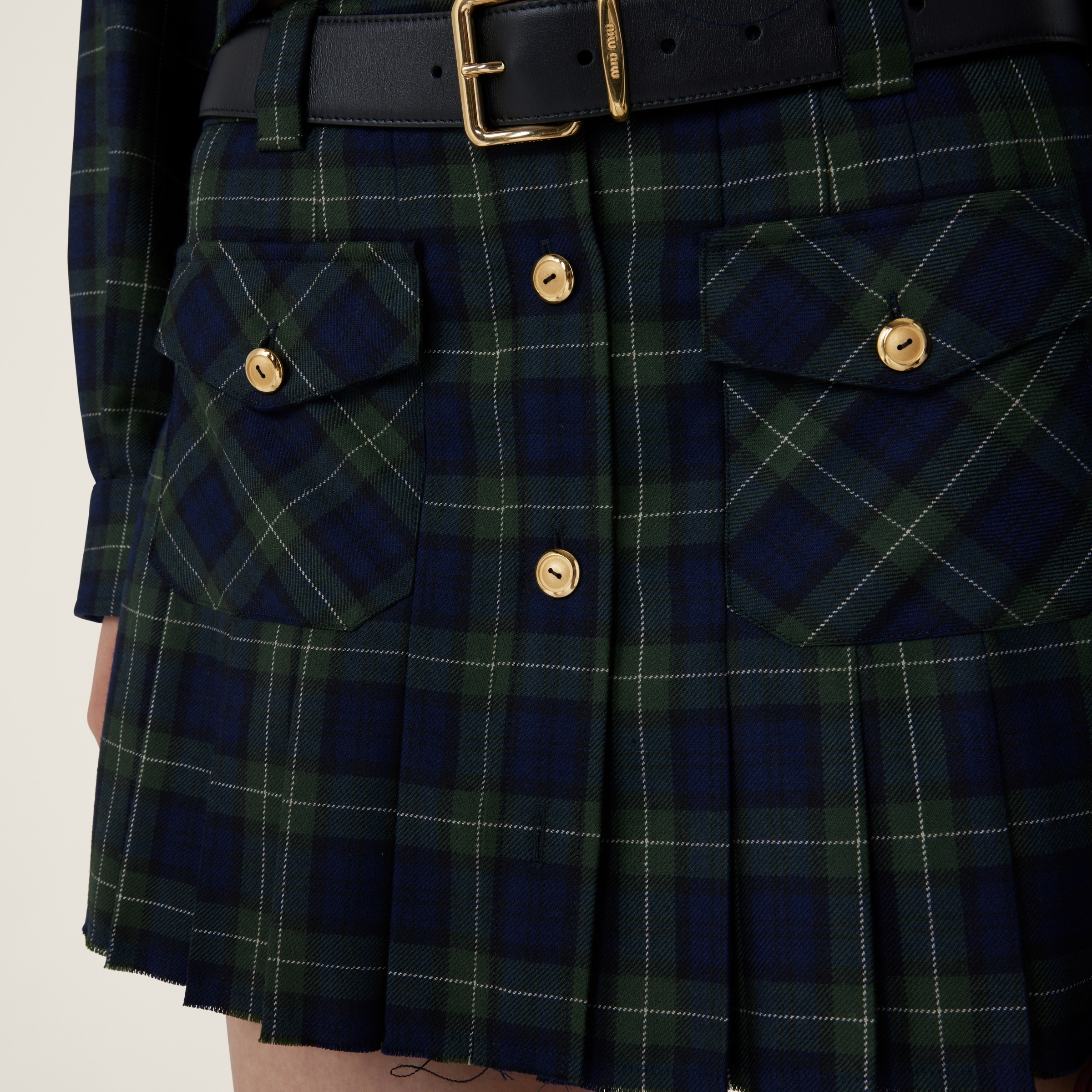 Pleated tartan miniskirt - 4