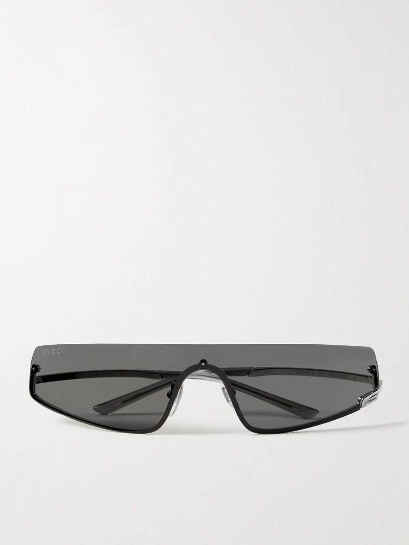 D-Frame Silver-Tone Sunglasses 1