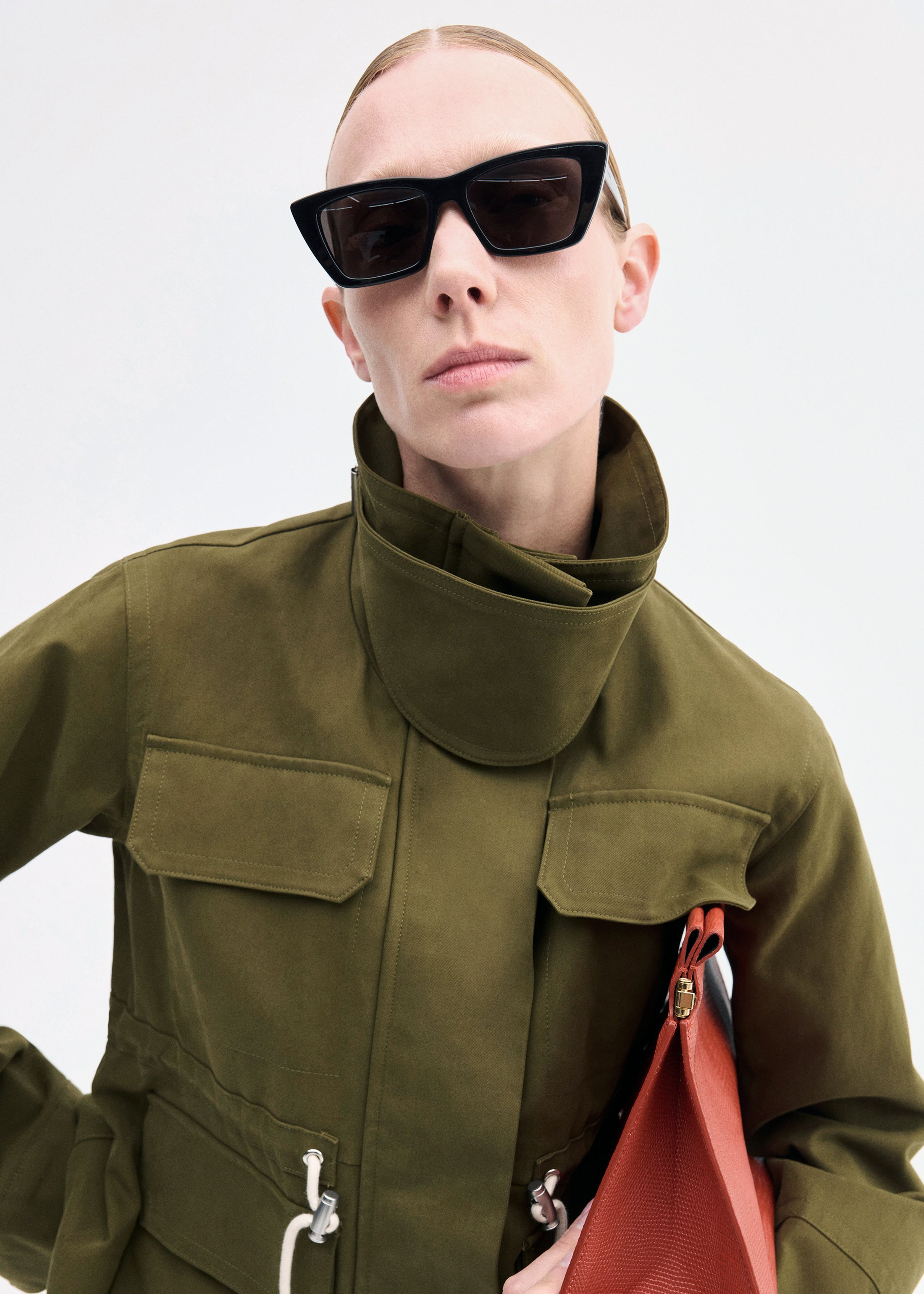 Military Jacket in Brushed Cotton - 4