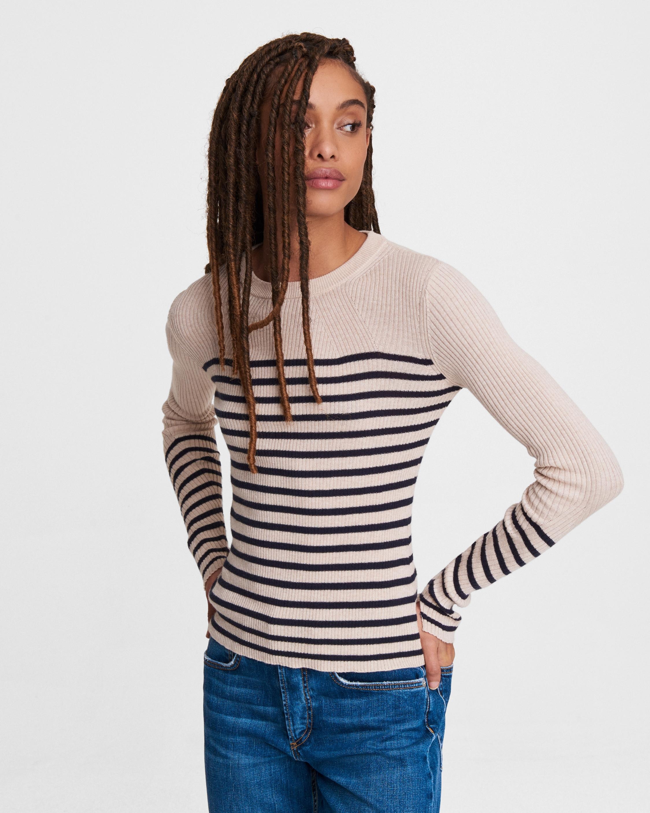 Kate Striped Cotton Cashmere Long Sleeve - 2
