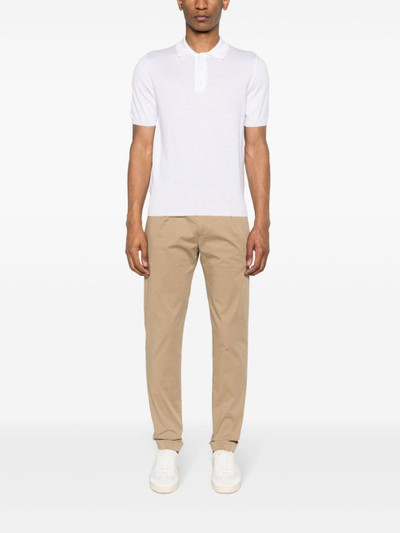 Canali cotton-blend knitted polo shirt outlook
