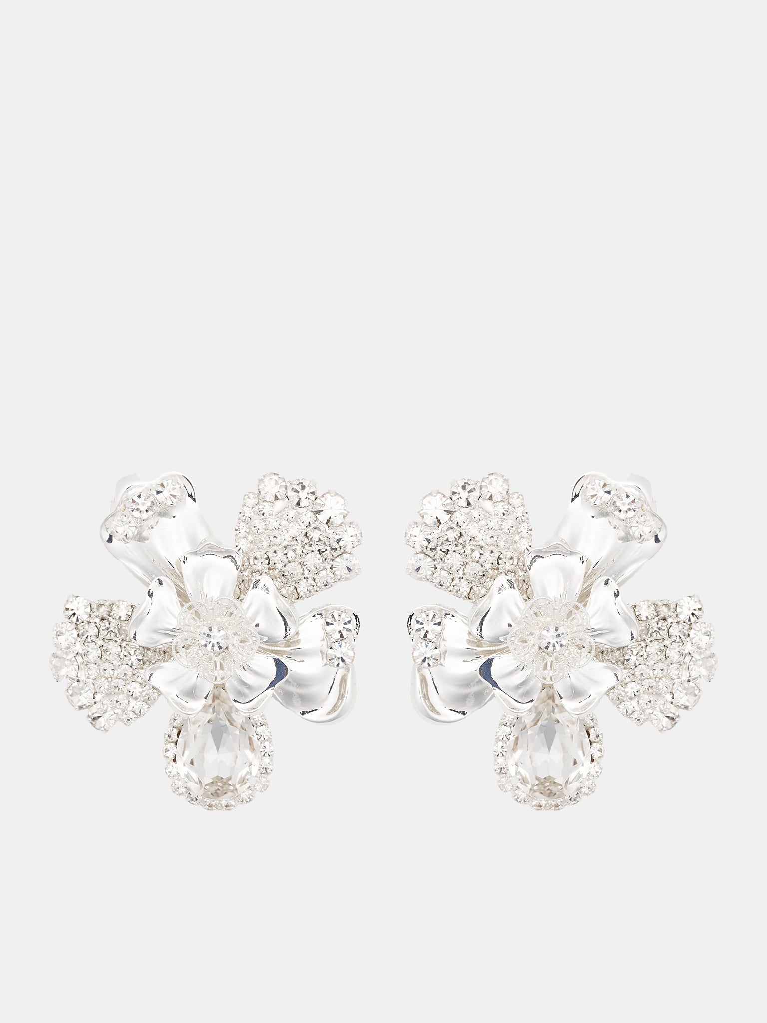 Rhinestone Brass Earrings - 1