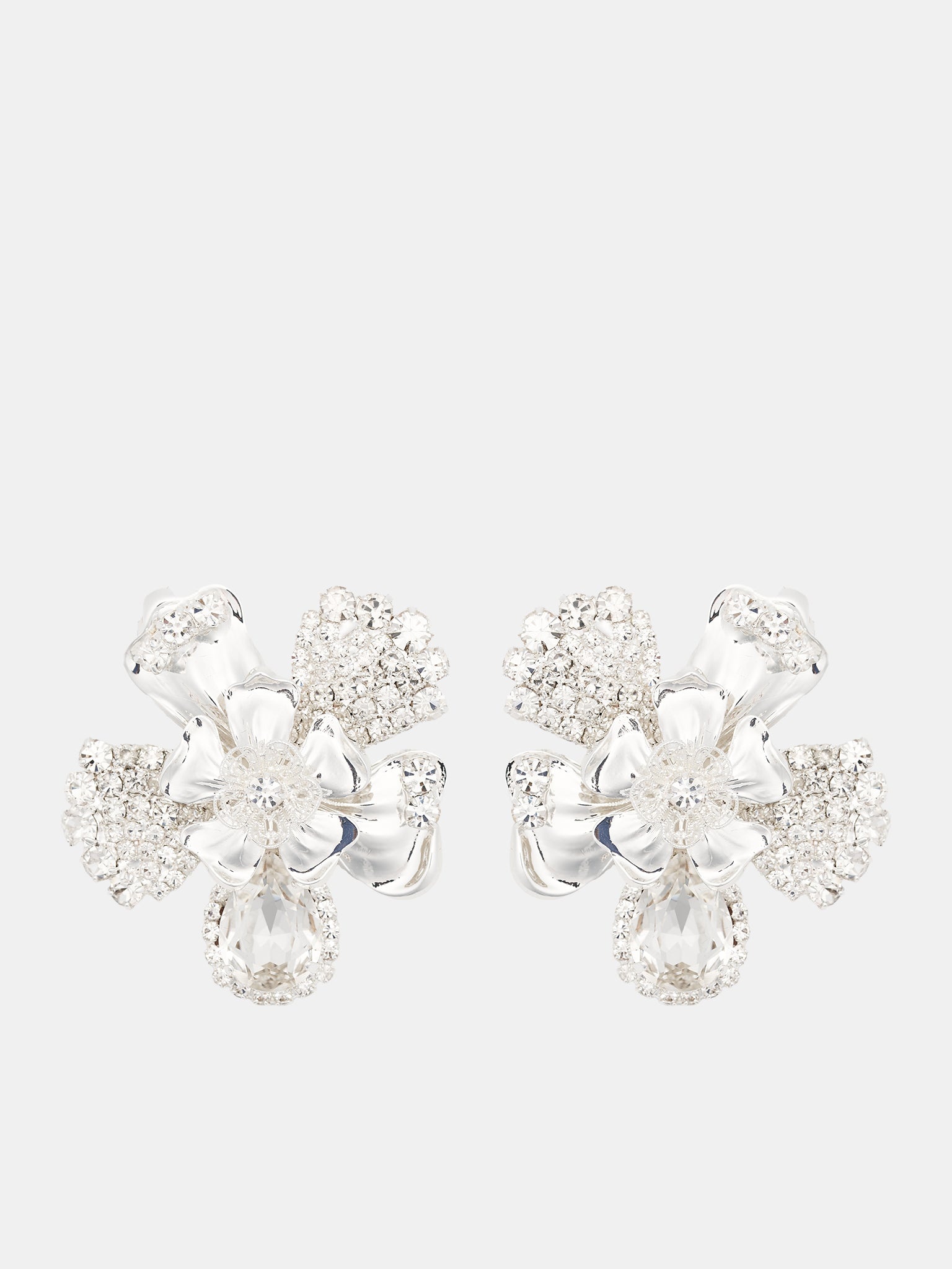 Rhinestone Brass Earrings - 1