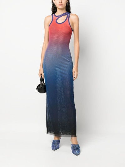 OTTOLINGER gradient-print sleeveless mesh maxi dress outlook