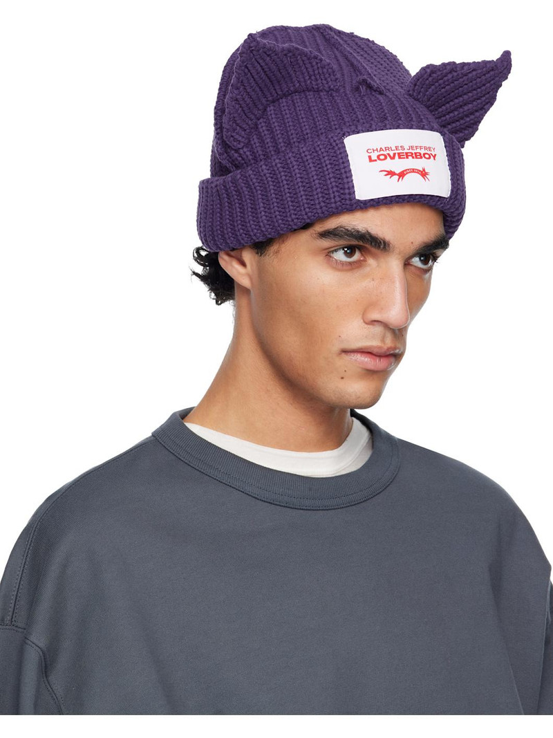 CHARLES JEFFREY LOVERBOY Purple Chunky Ears Beanie outlook