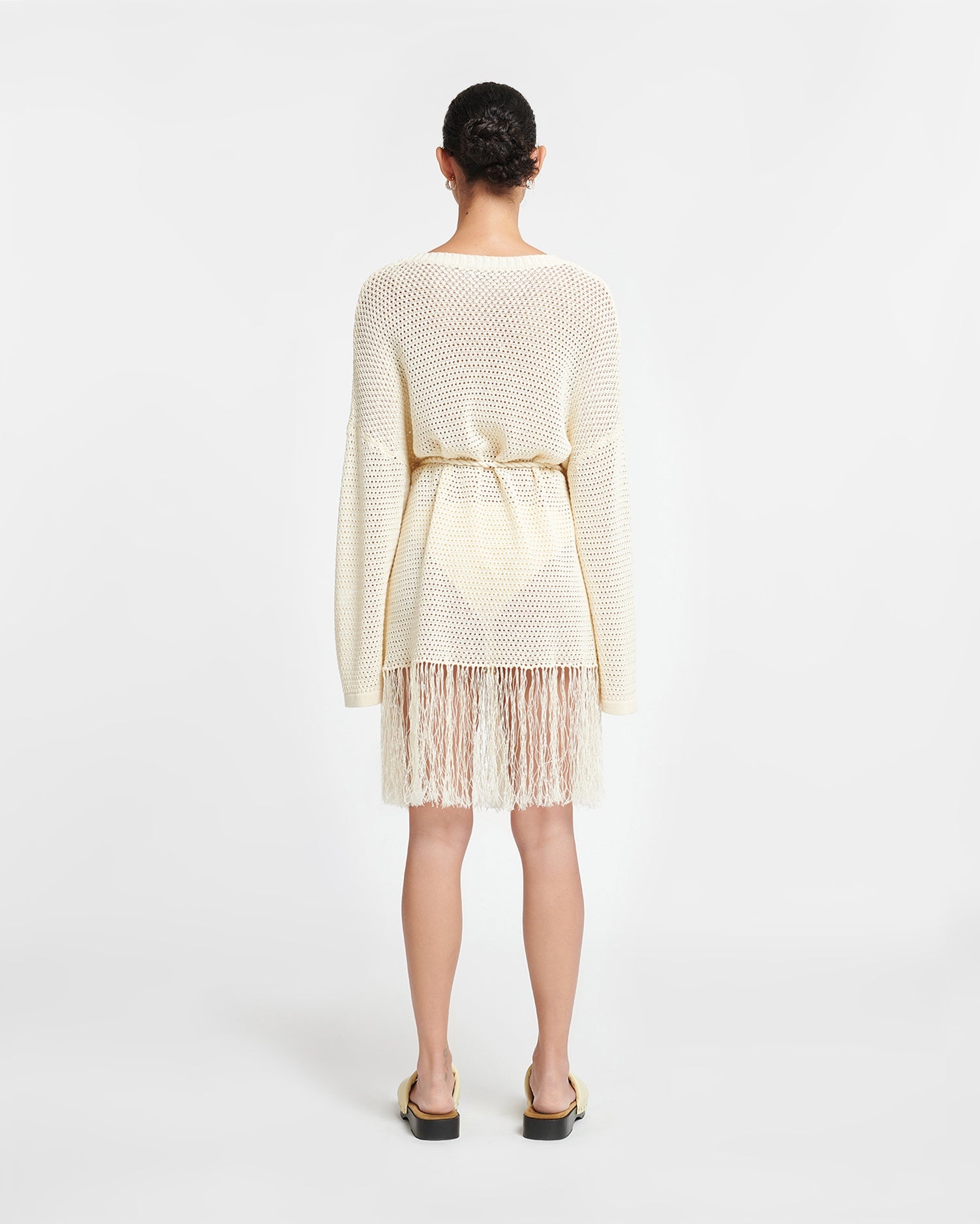 Fringed Crochet Mini Dress - 3