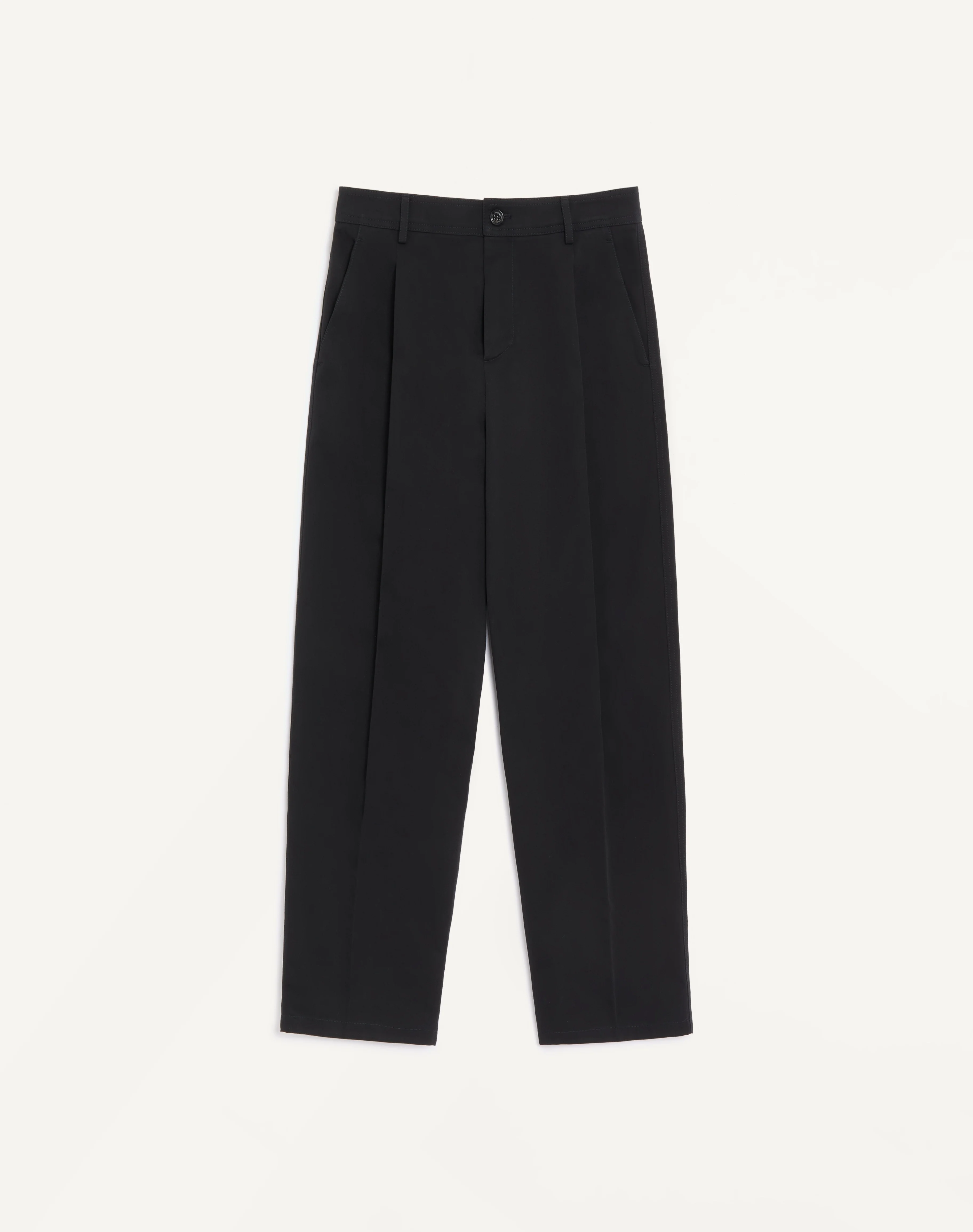 VALENTINO TROUSERS IN COTTON GABARDINE WITH VLOGO EMBROIDERY - 1