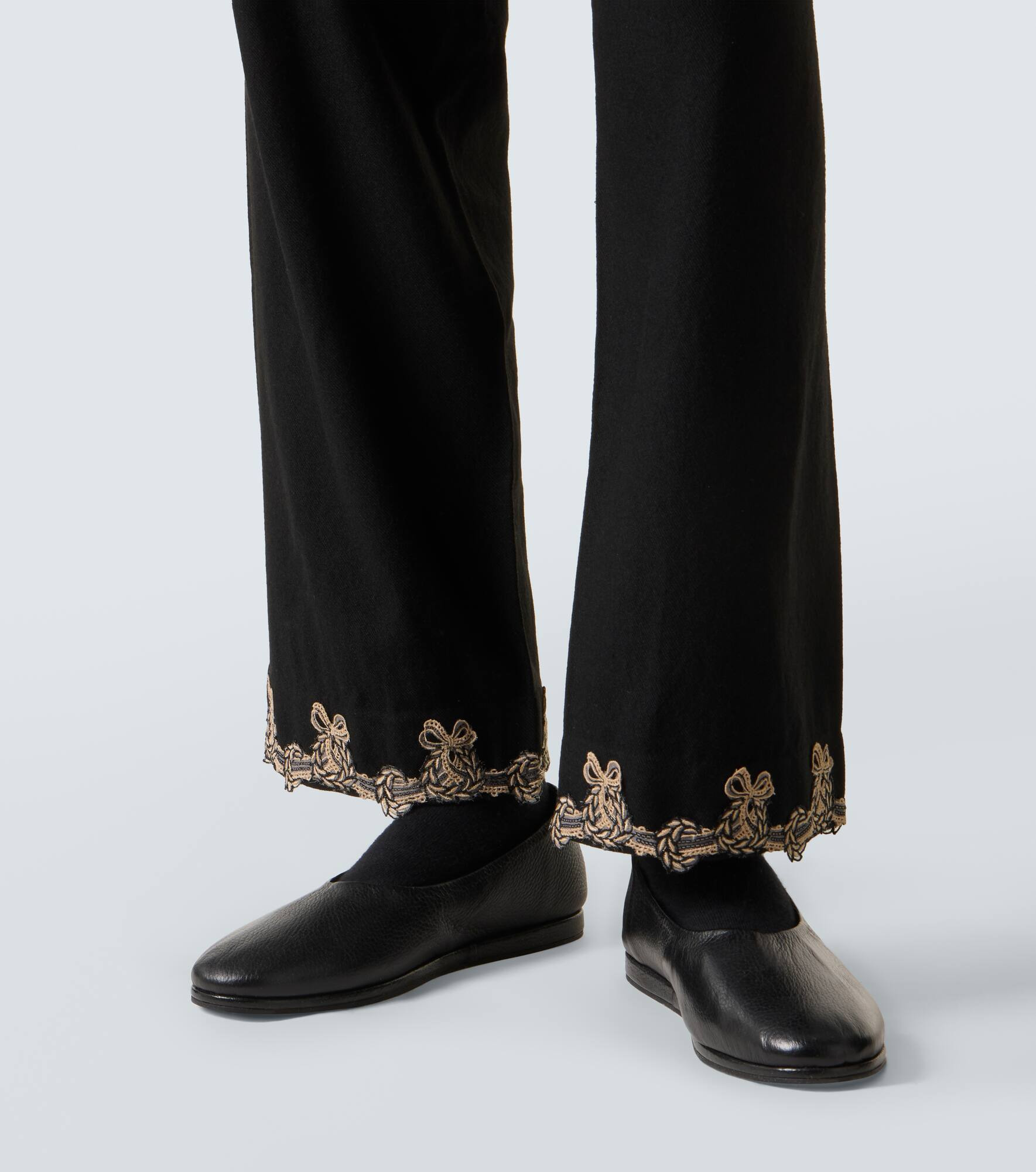 Laurelist wool flannel wide-leg pants - 6