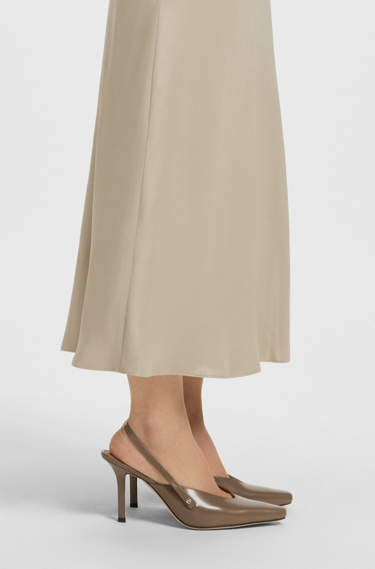 REGULAR-FIT MAXI SKIRT IN SATIN - 5