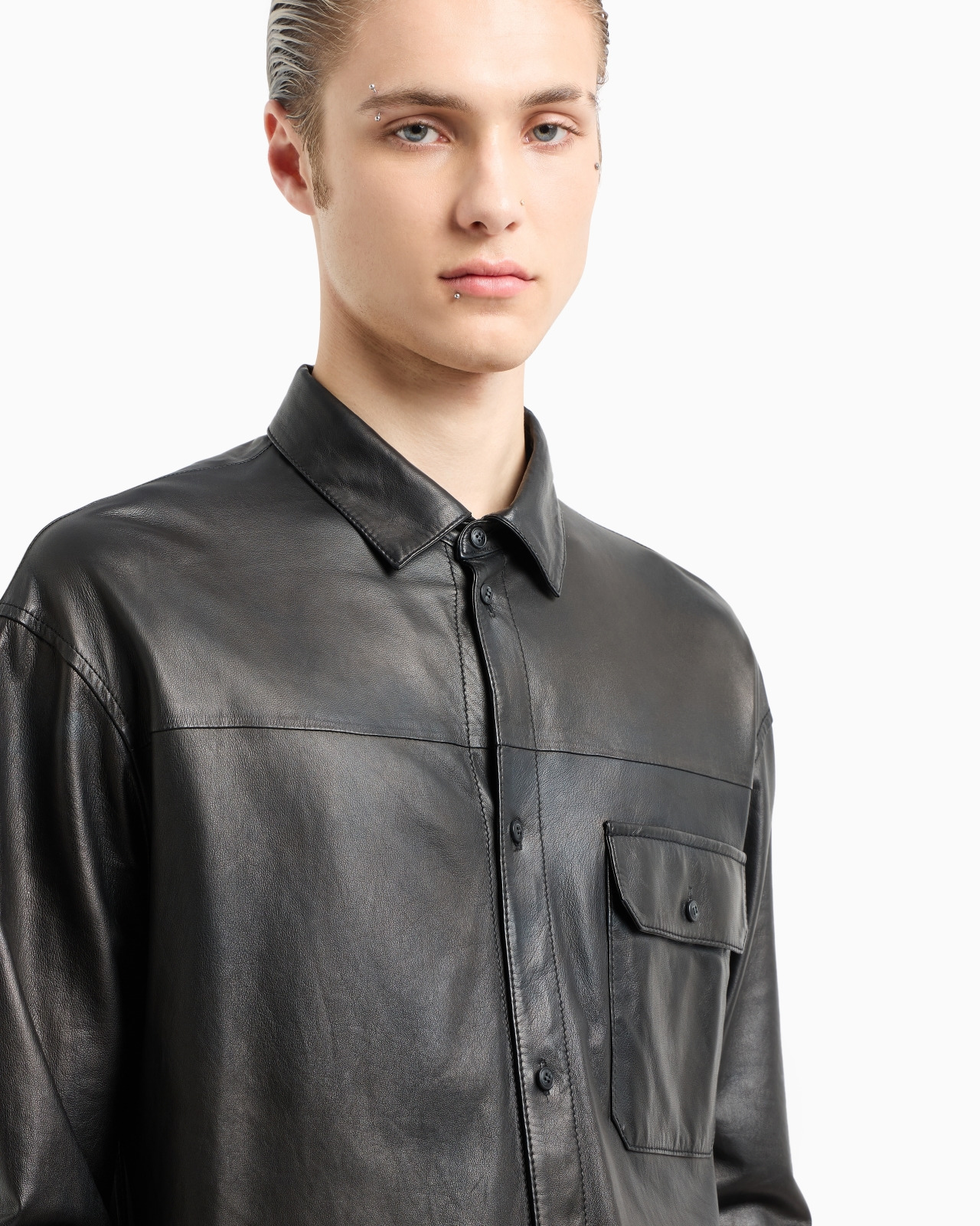 Loose-fit shirt in glove-quality nappa lambskin - 5