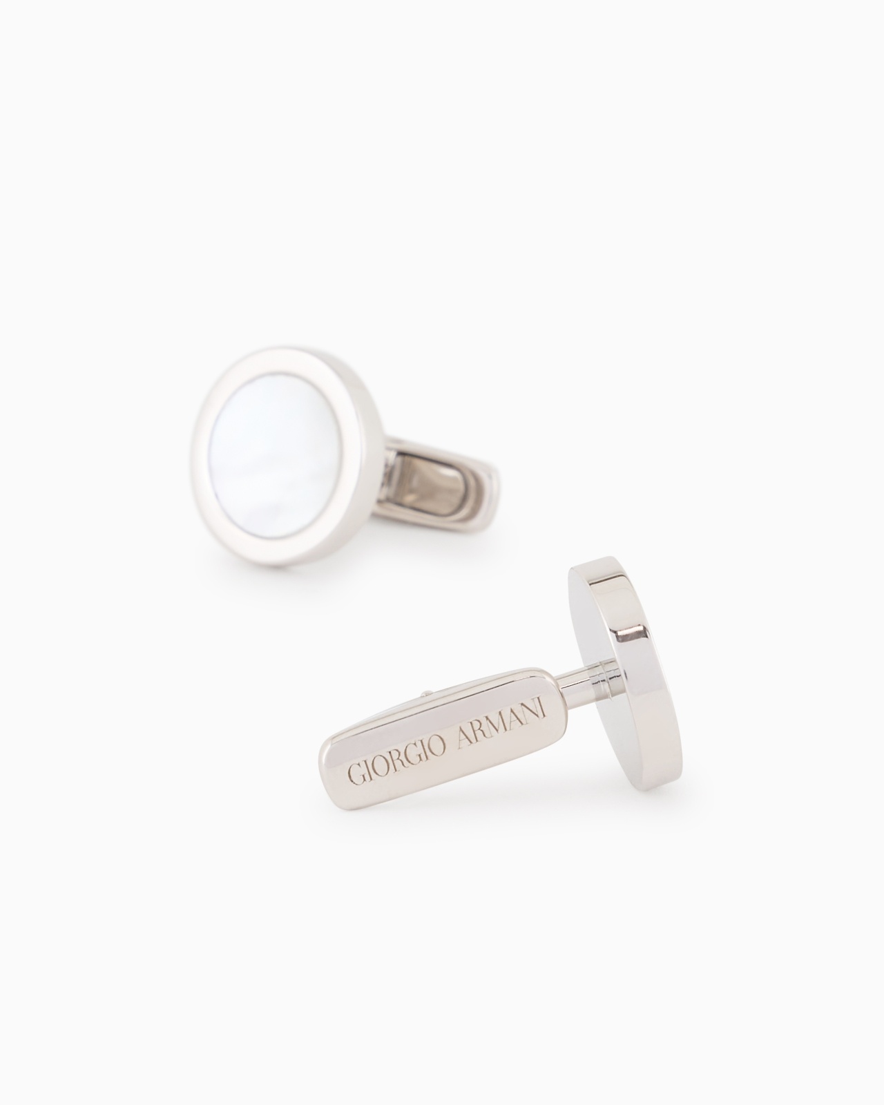 MOTHER-OF-PEARL AND STERLING SILVER CUFFLINKS - 2