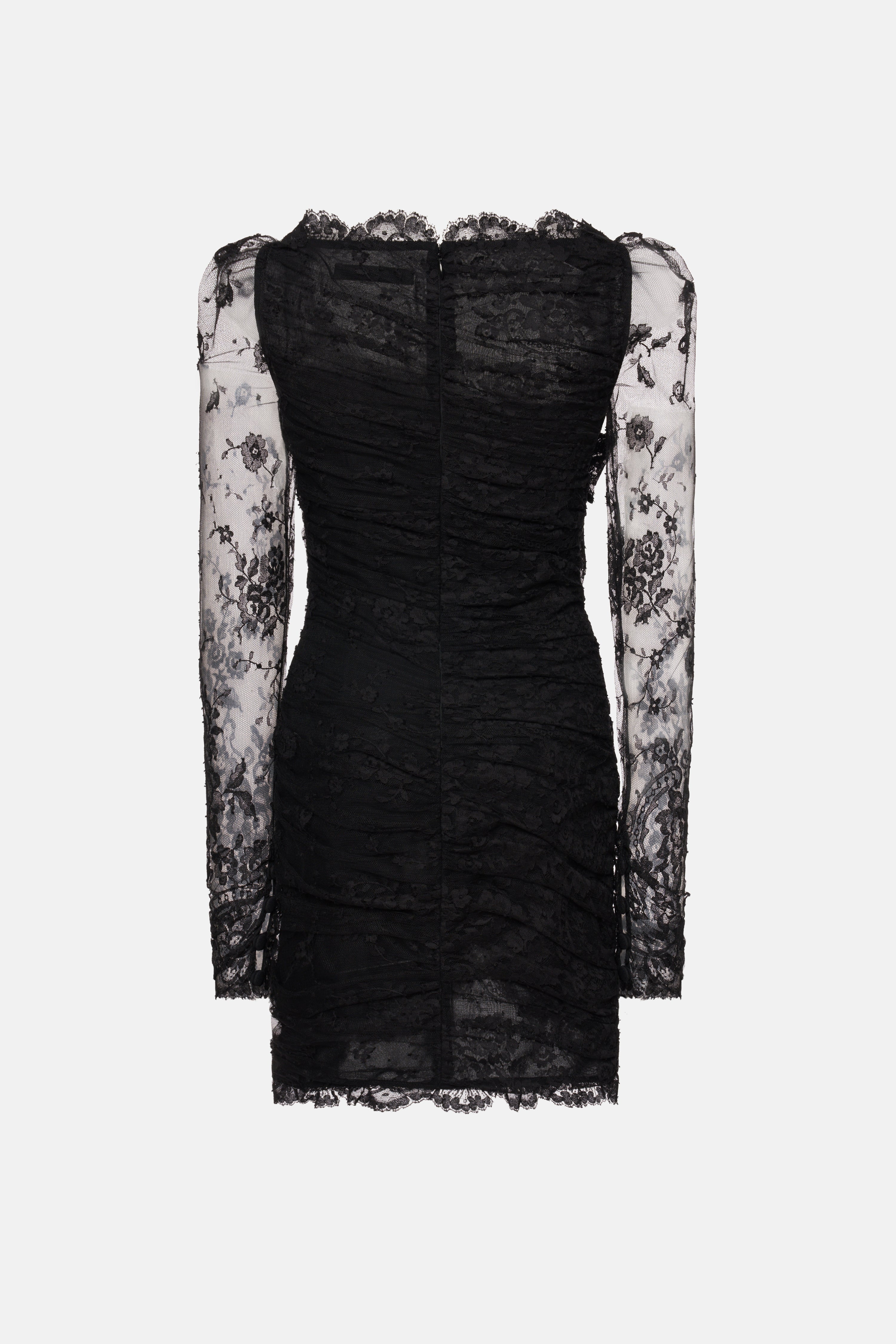 LACE DRAPED MINI DRESS - 2