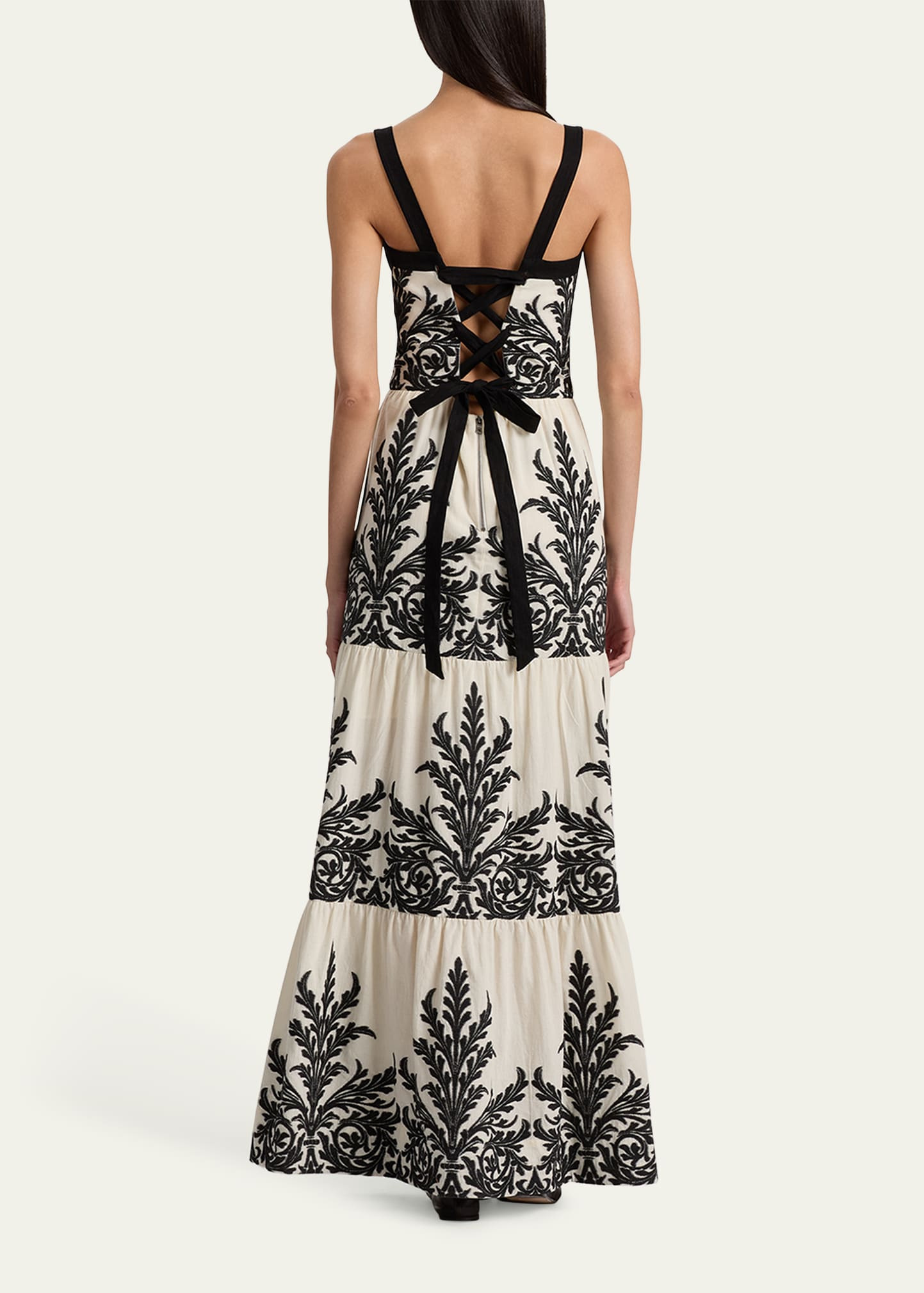Saige Embroidered Tiered Maxi Dress - 3