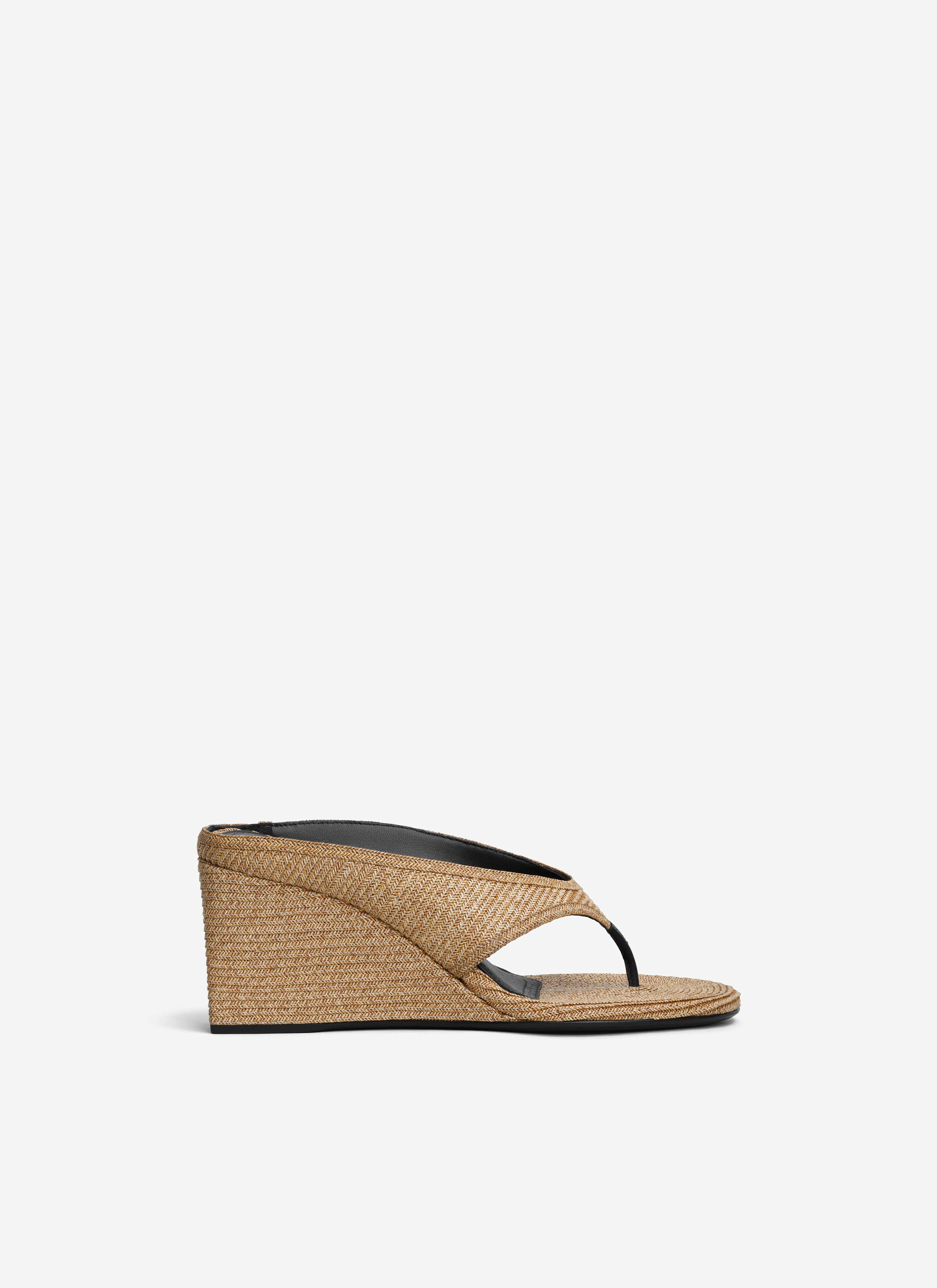 CUBE THONG MULES IN PAPER STRAW - 1
