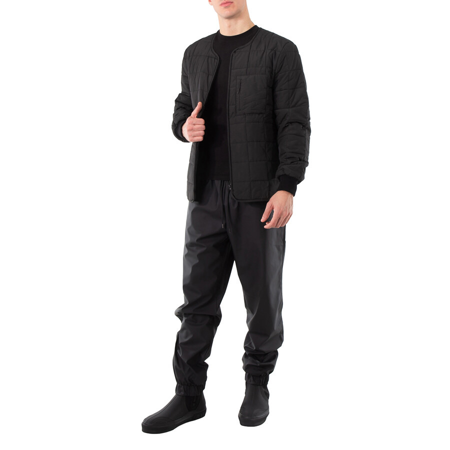 Rains Black Water-Repellent Quilted Liner Jacket - 4