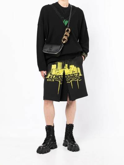 Raf Simons graphic-print single-pleat skirt outlook