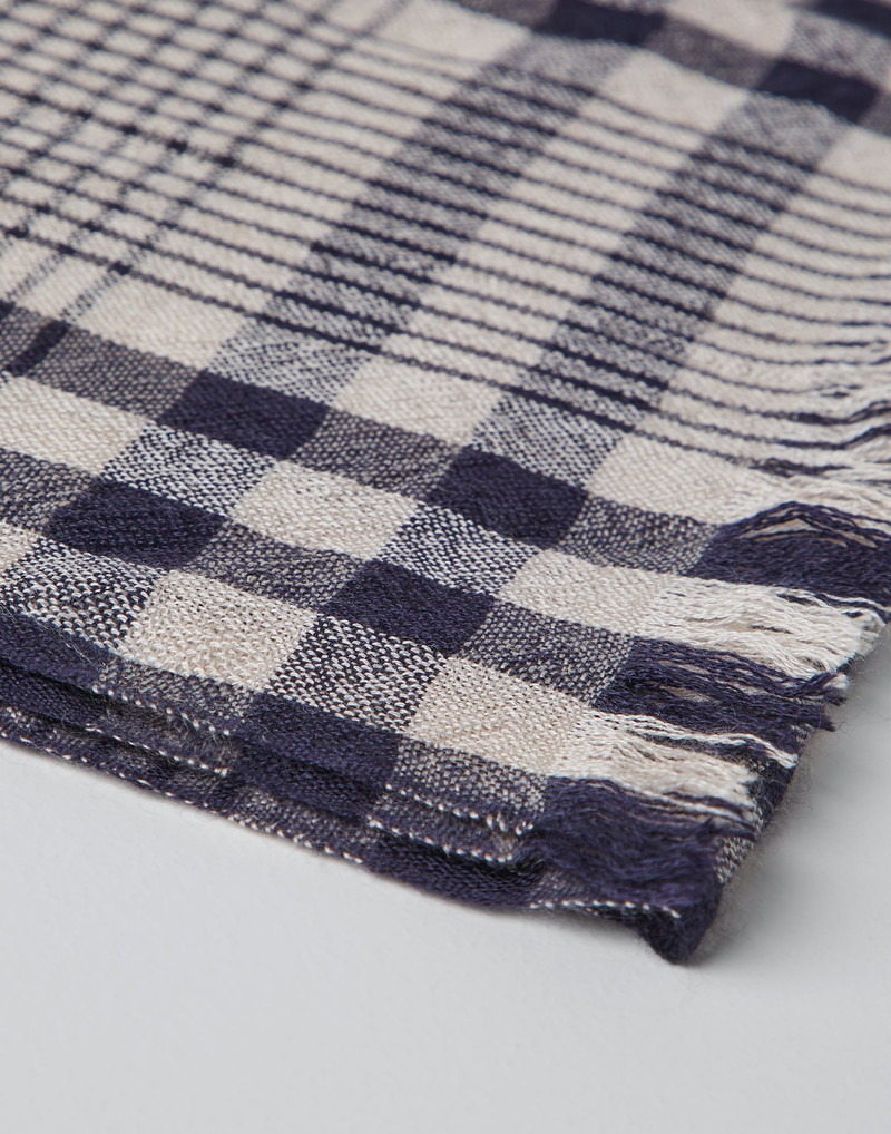Brunello Cucinelli Cashmere and silk tartan scarf outlook