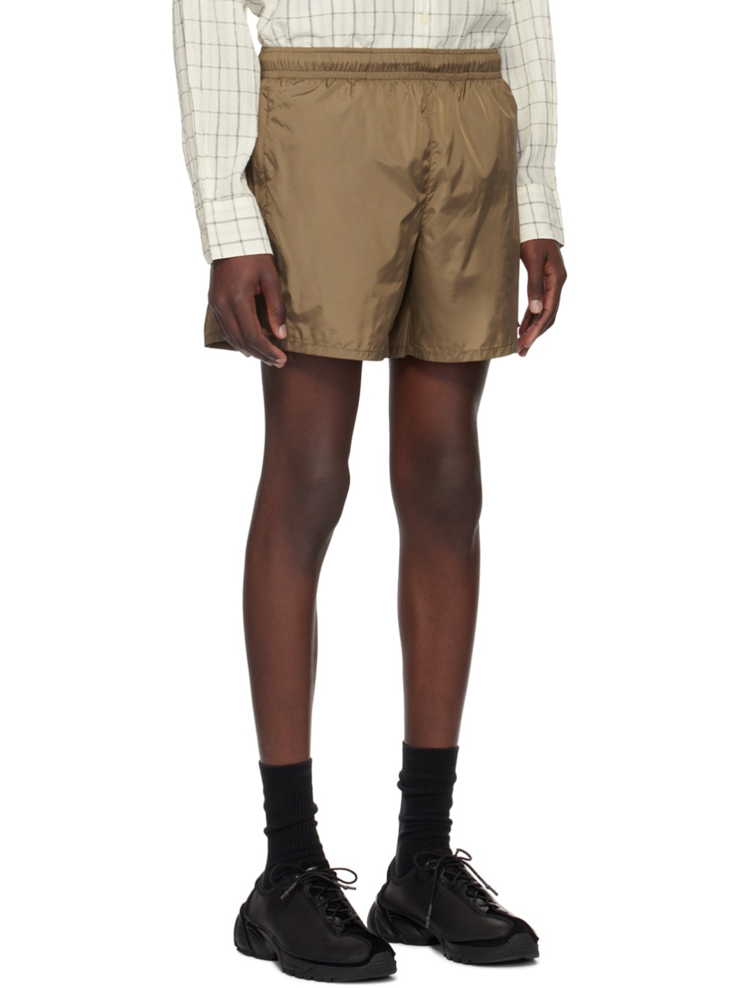 Khaki Drape Tech Swim Shorts - 2