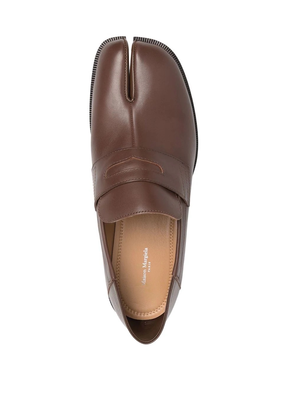 Tabi-toe polished-finish loafers - 4