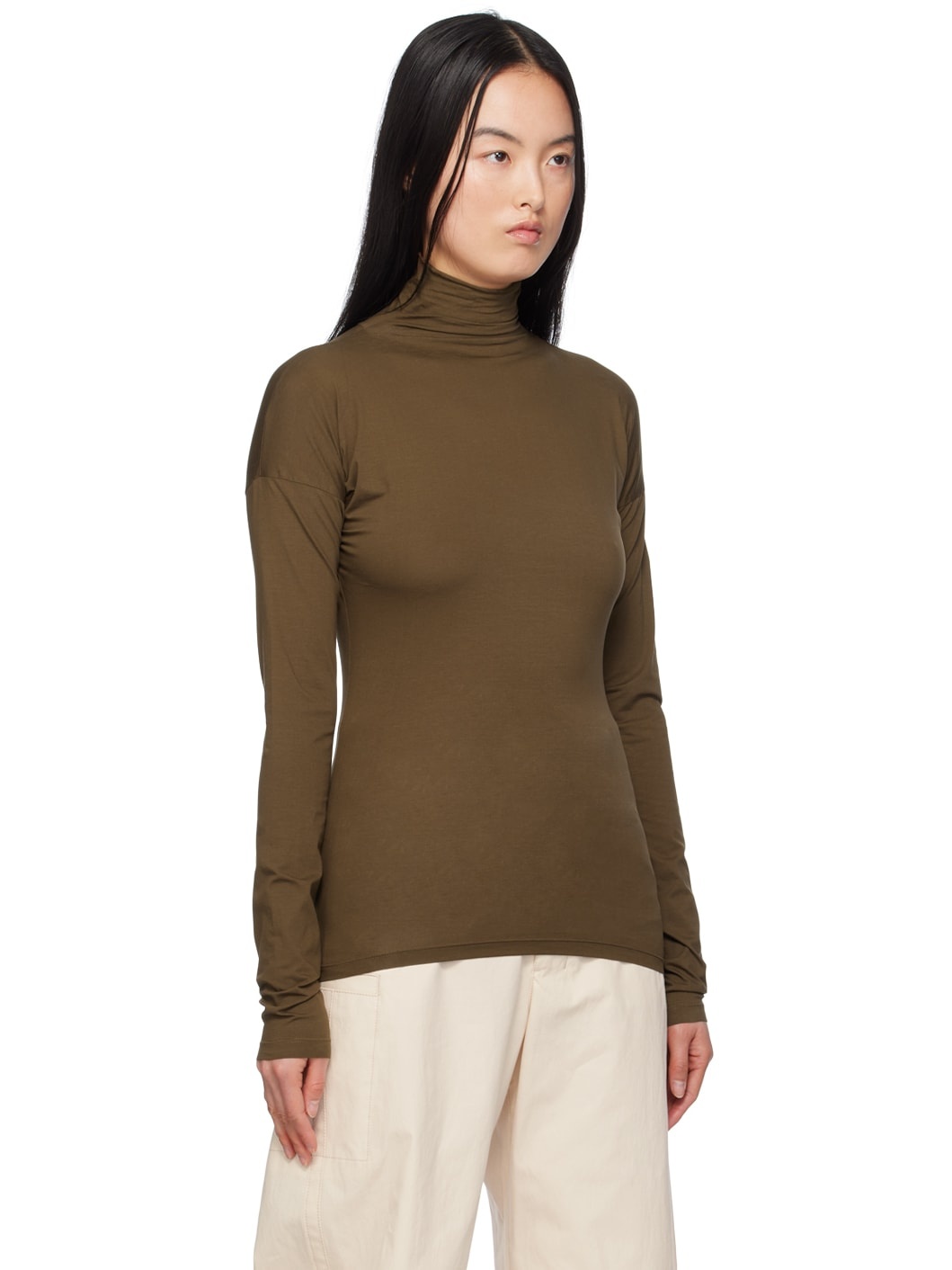 Brown Second Skin Turtleneck - 4