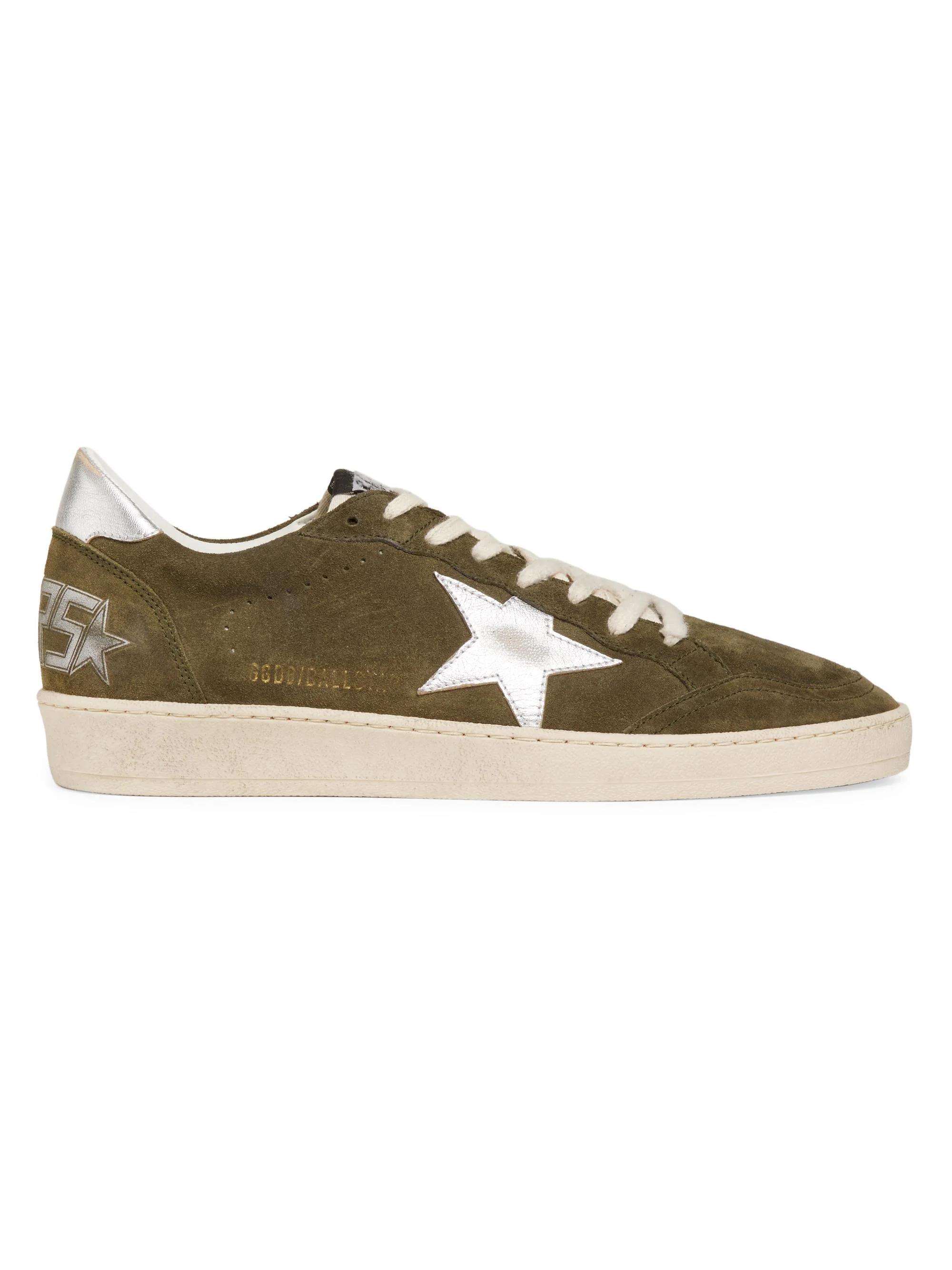 Unisex Ball Star Suede & Leather Sneakers - Olive Night Silver - 1