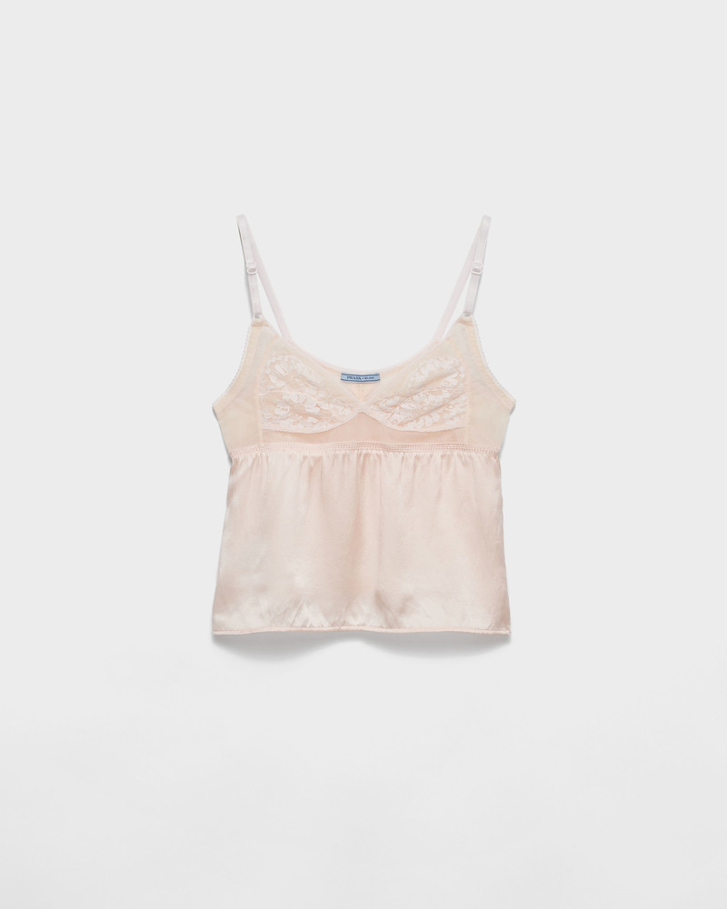 Vintage-look satin and lace top 1