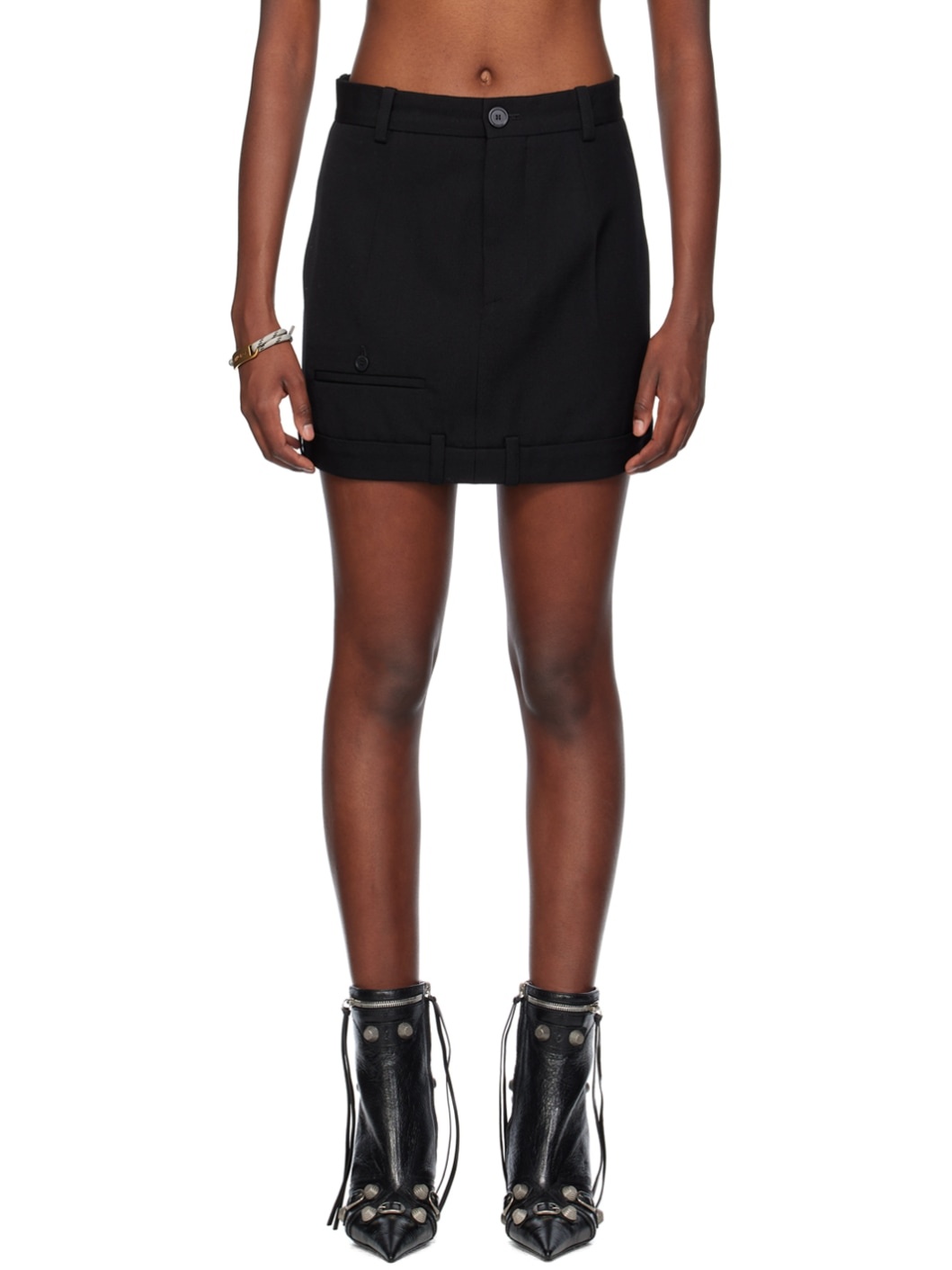 Black Deconstructed Miniskirt - 1
