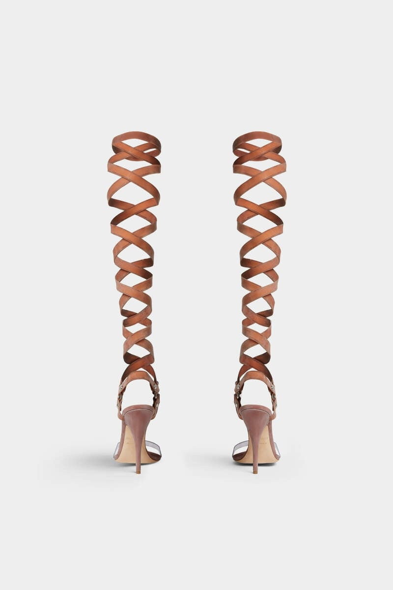 BONDAGE THIGH-HIGH HEELED SANDALS 3