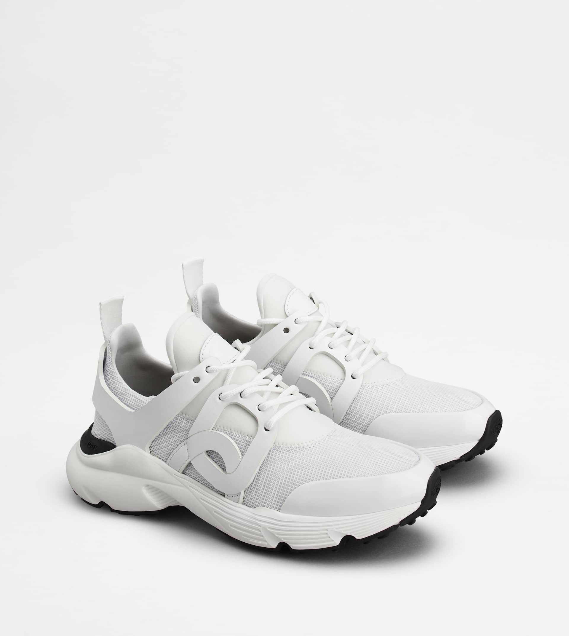 KATE SNEAKERS IN LEATHER AND TECHNICAL FABRIC - WHITE - 3