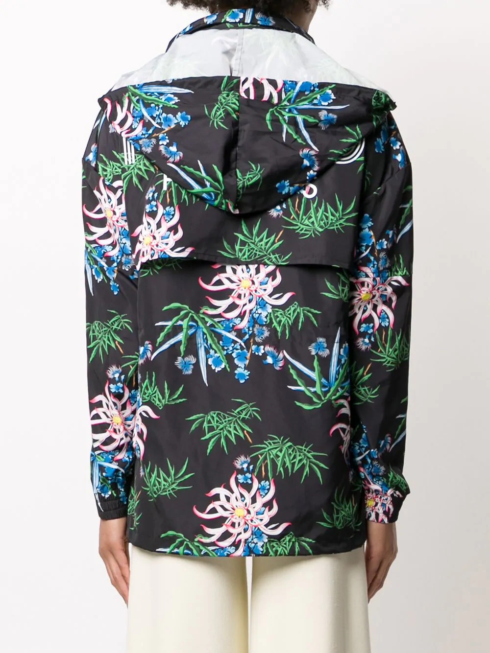 Sea Lily-print hooded windbreaker - 4