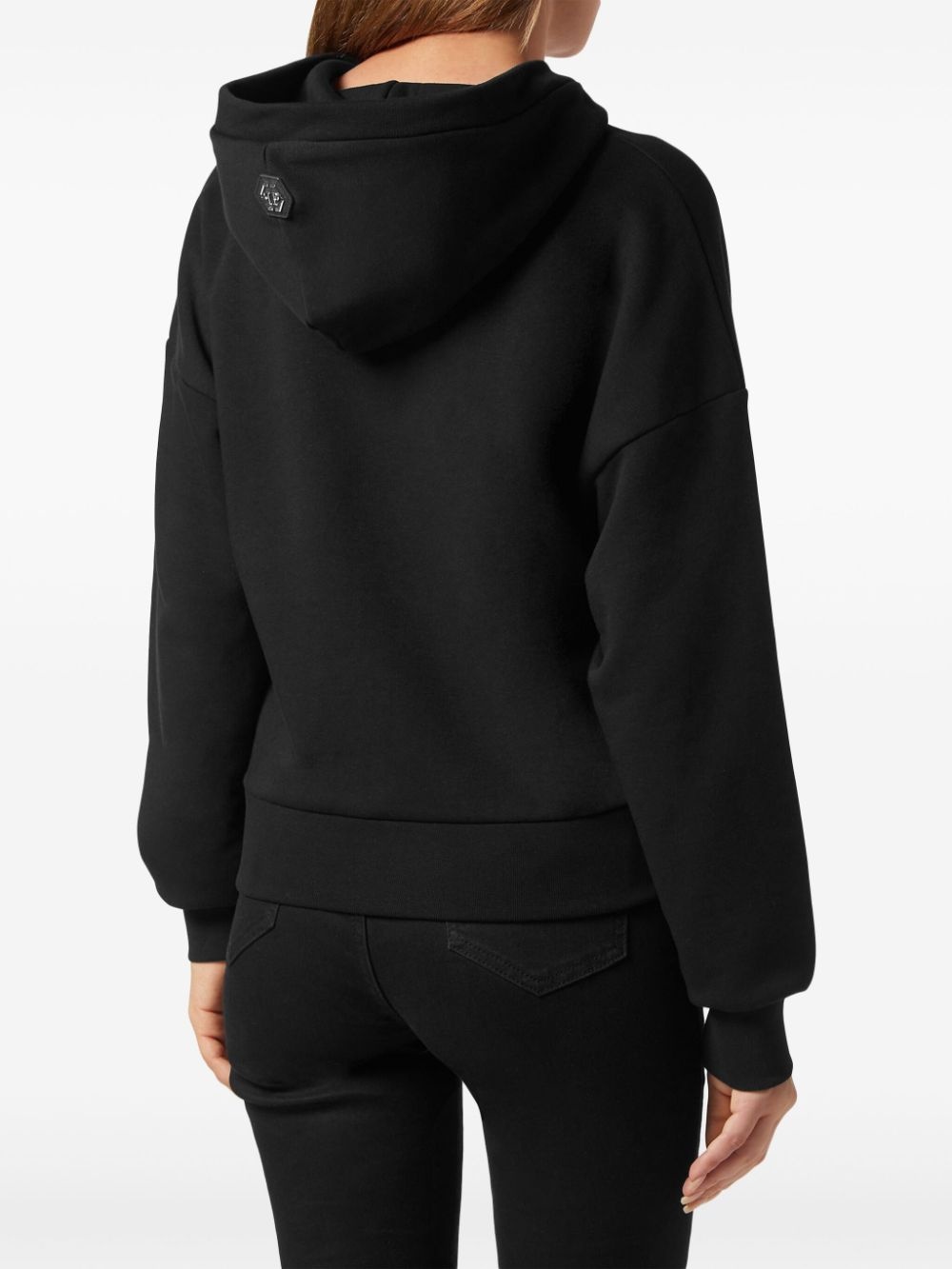 heart-motif rhinestone-embellished hoodie - 3