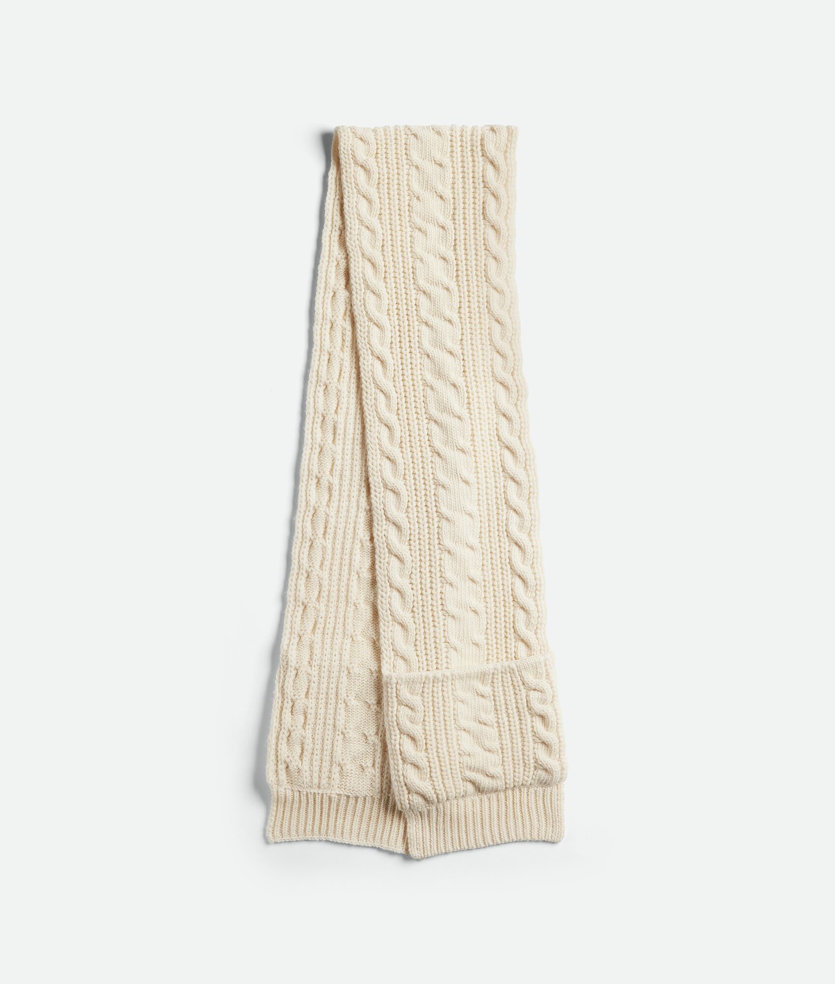 Wool Cable Knit Scarf - 2