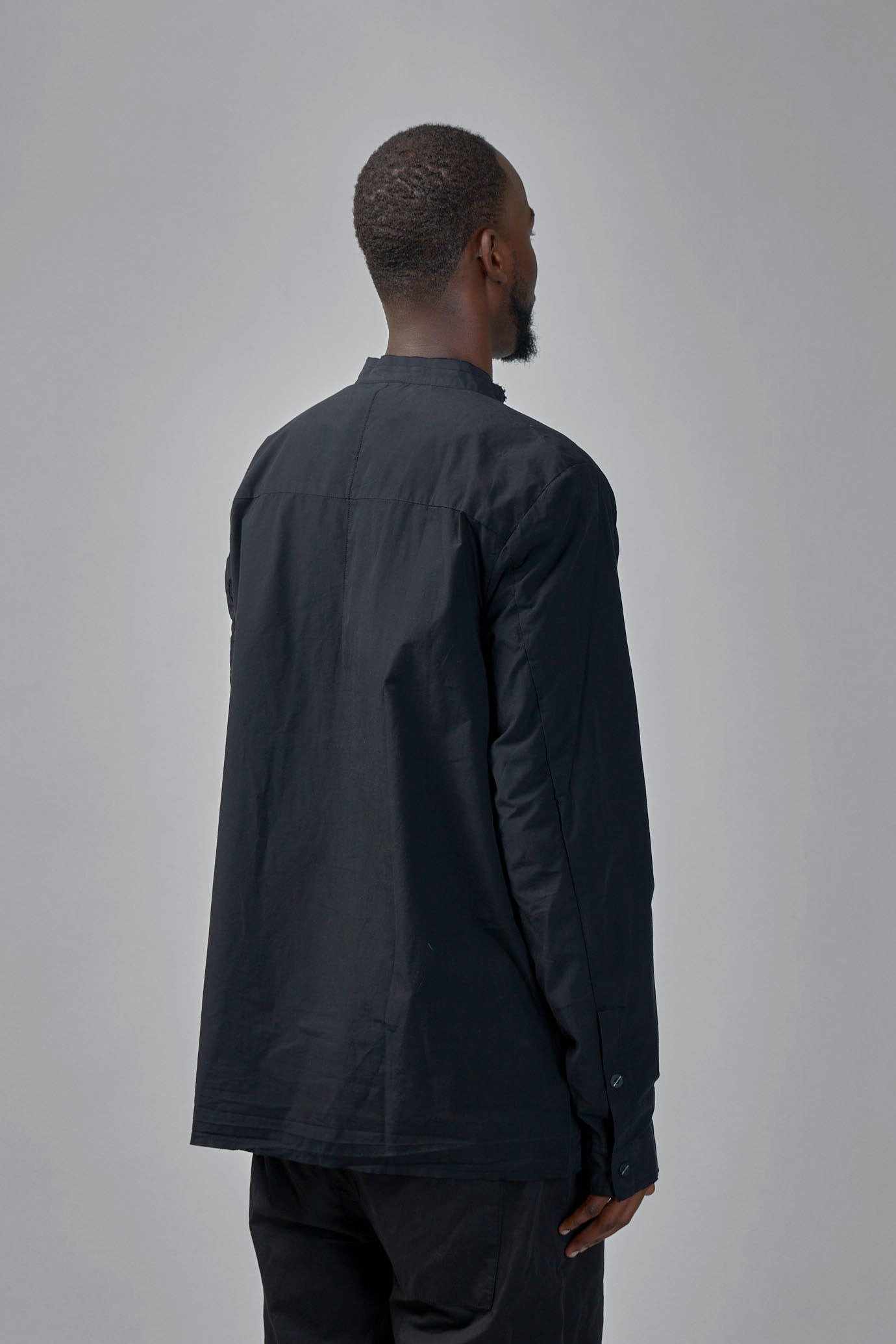 Long Cotton Shirt Stand Up Collar - 4