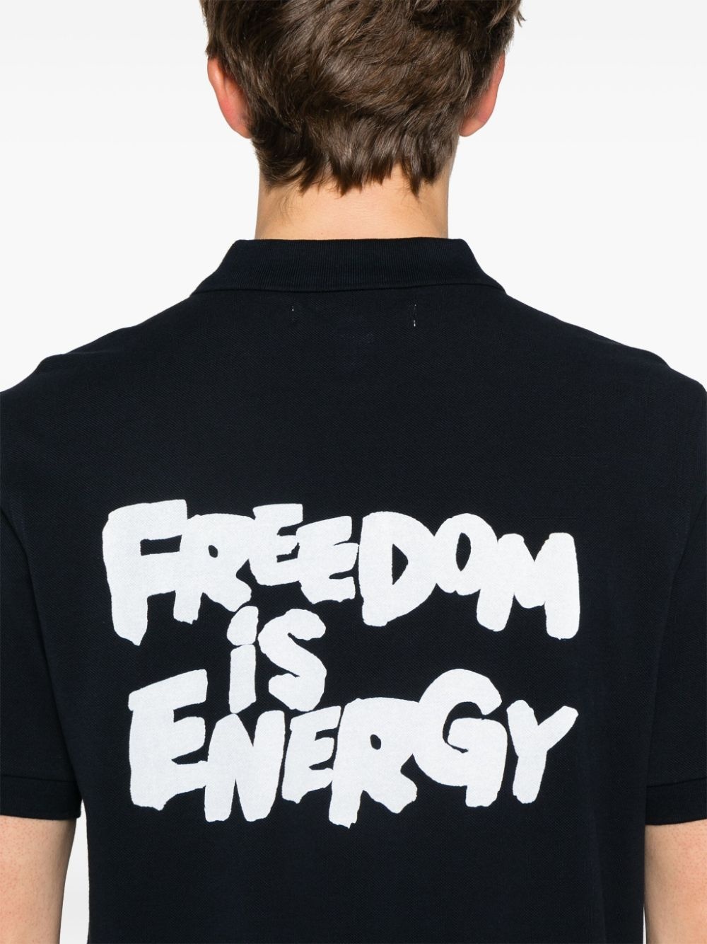 x Fred Perry slogan-print polo shirt - 4