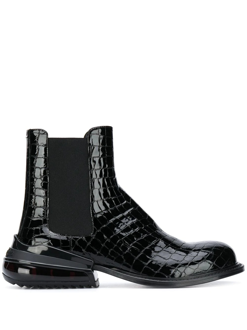 crocodile-effect leather boots - 1