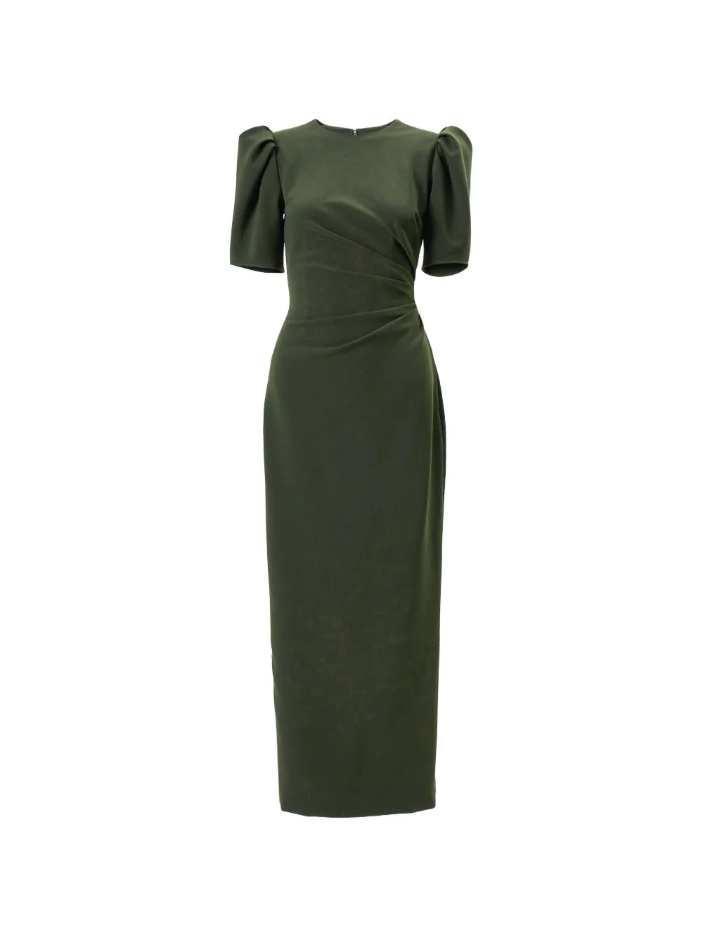 puff-sleeve draped maxi dress - 1