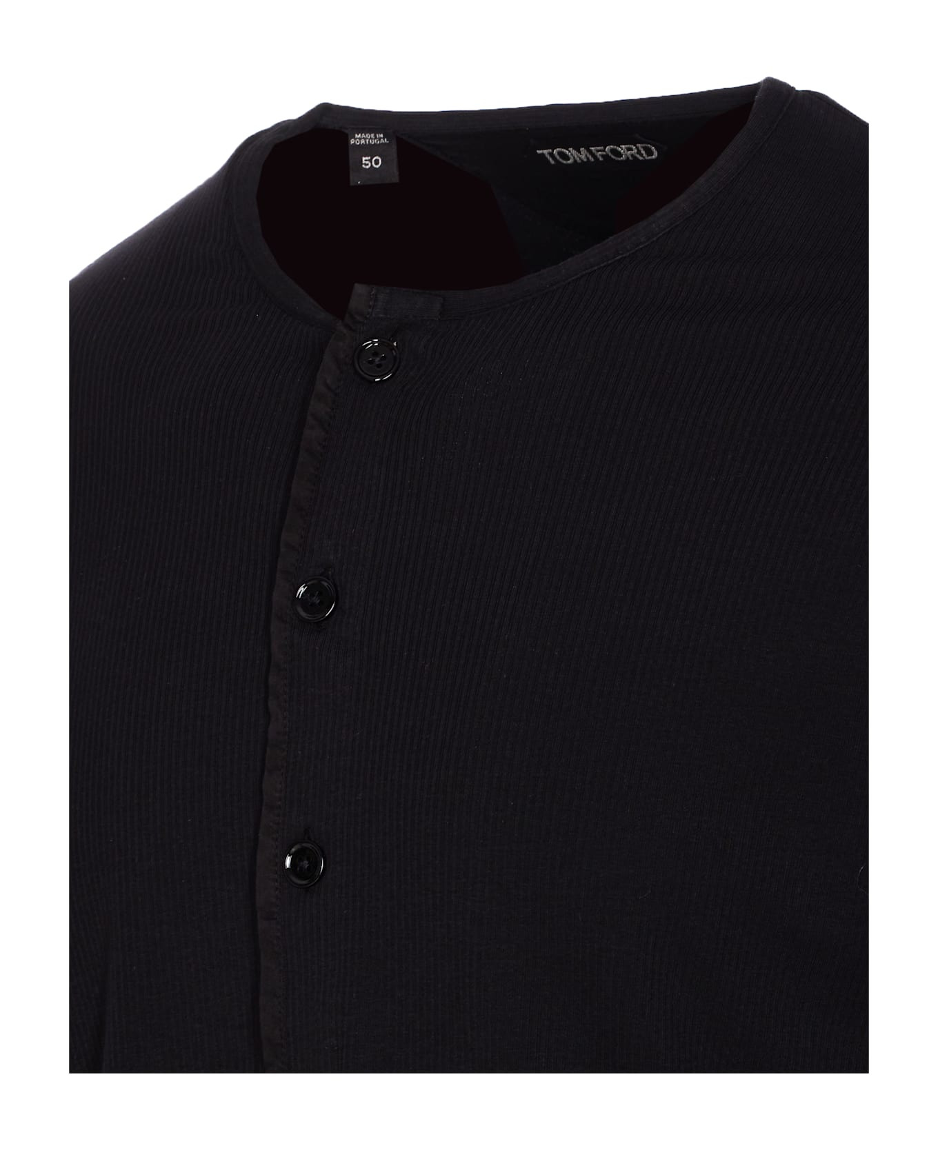 Ribbed Longsleeves Henley T-shirt - 3