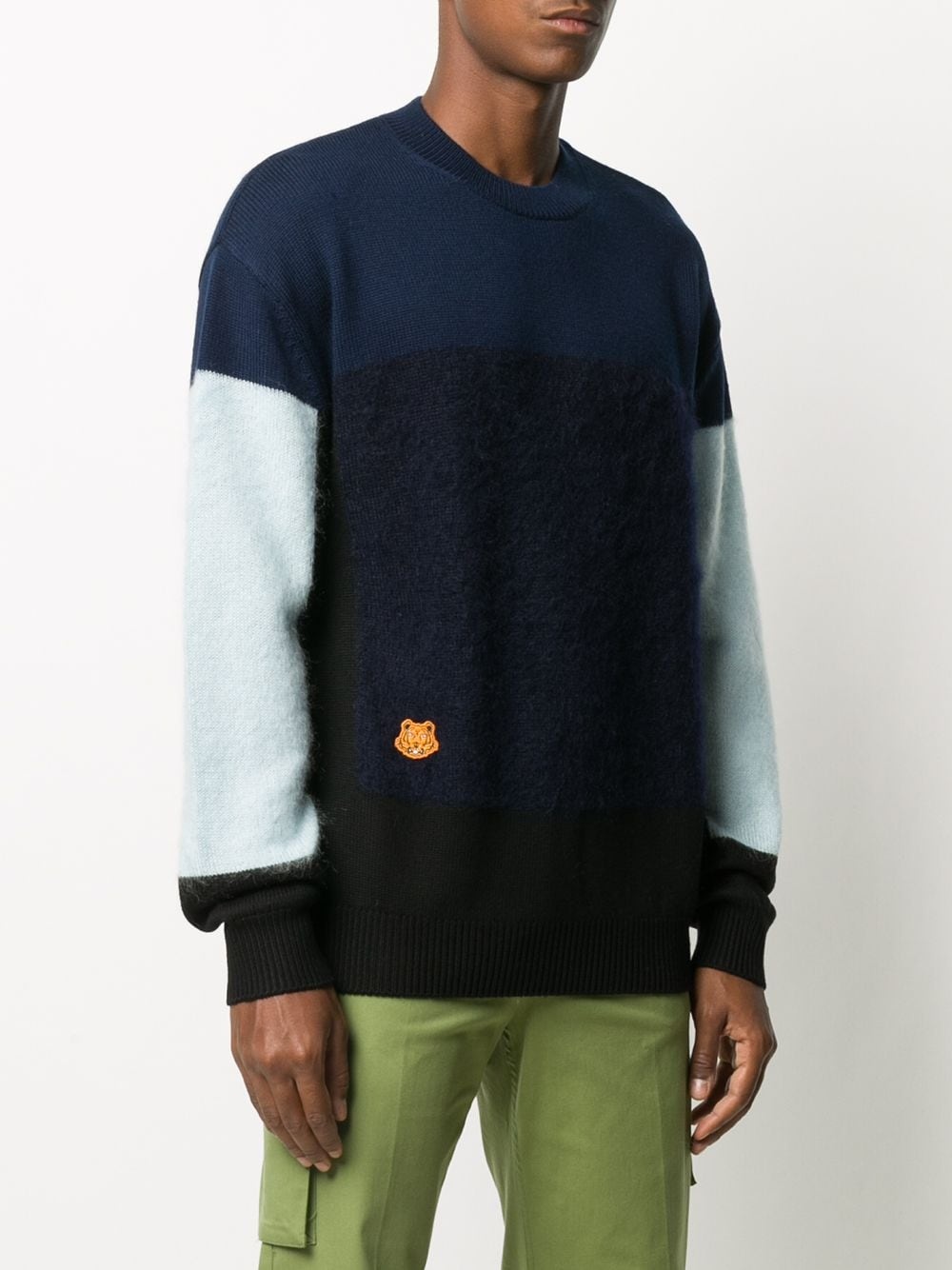 tiger patch colour-block jumper - 3