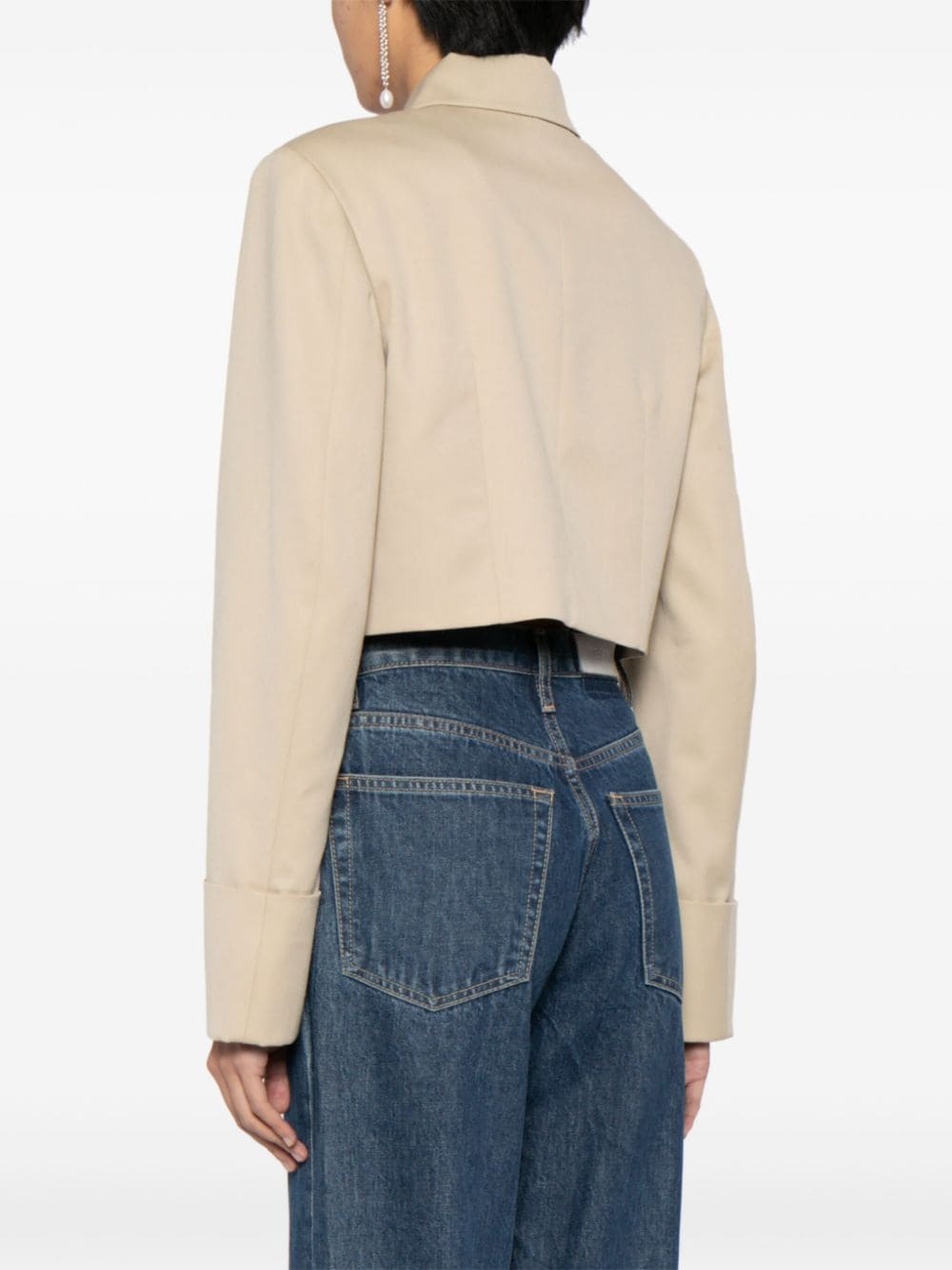 cropped wool shirt jacket - 4