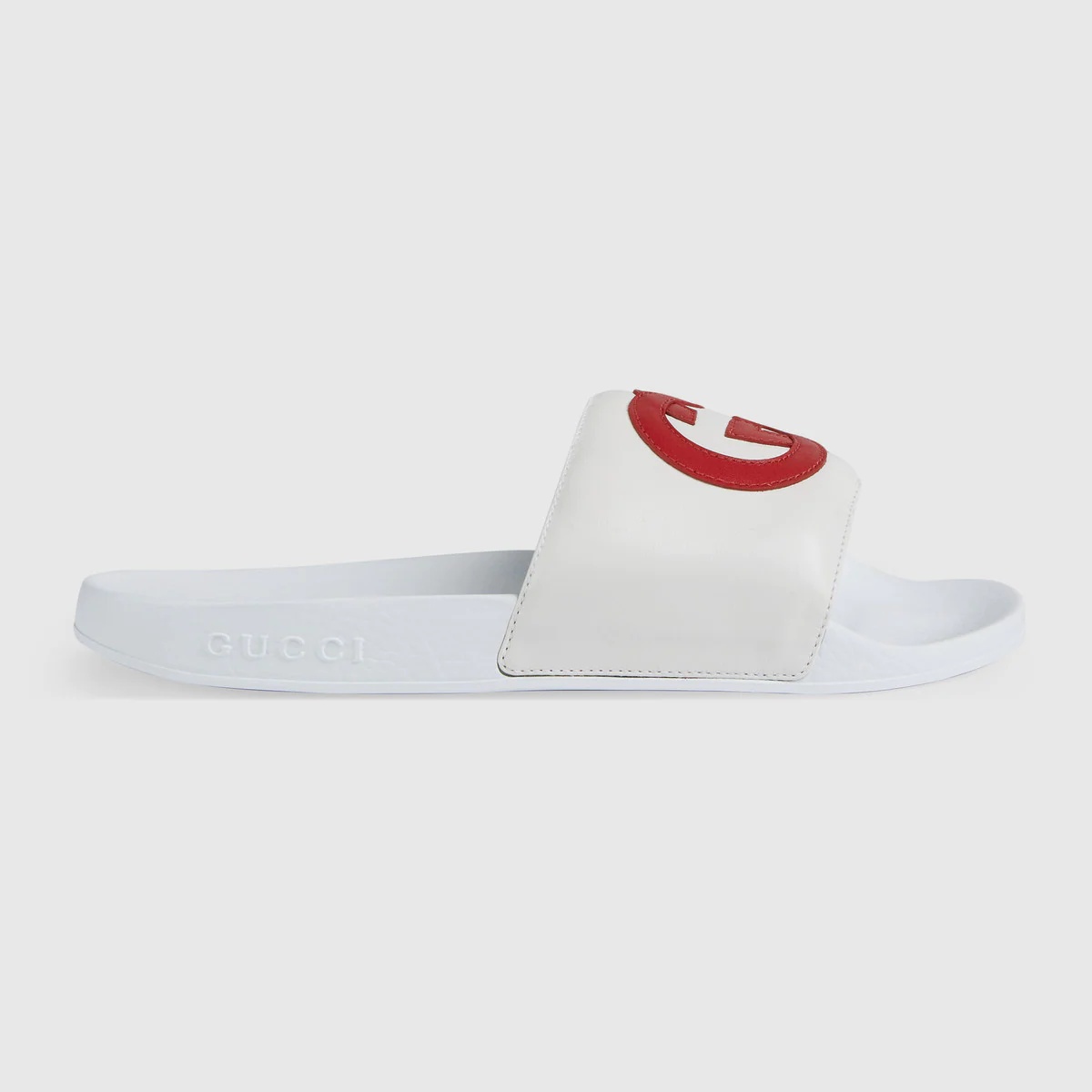 Interlocking G leather slide sandal - 1