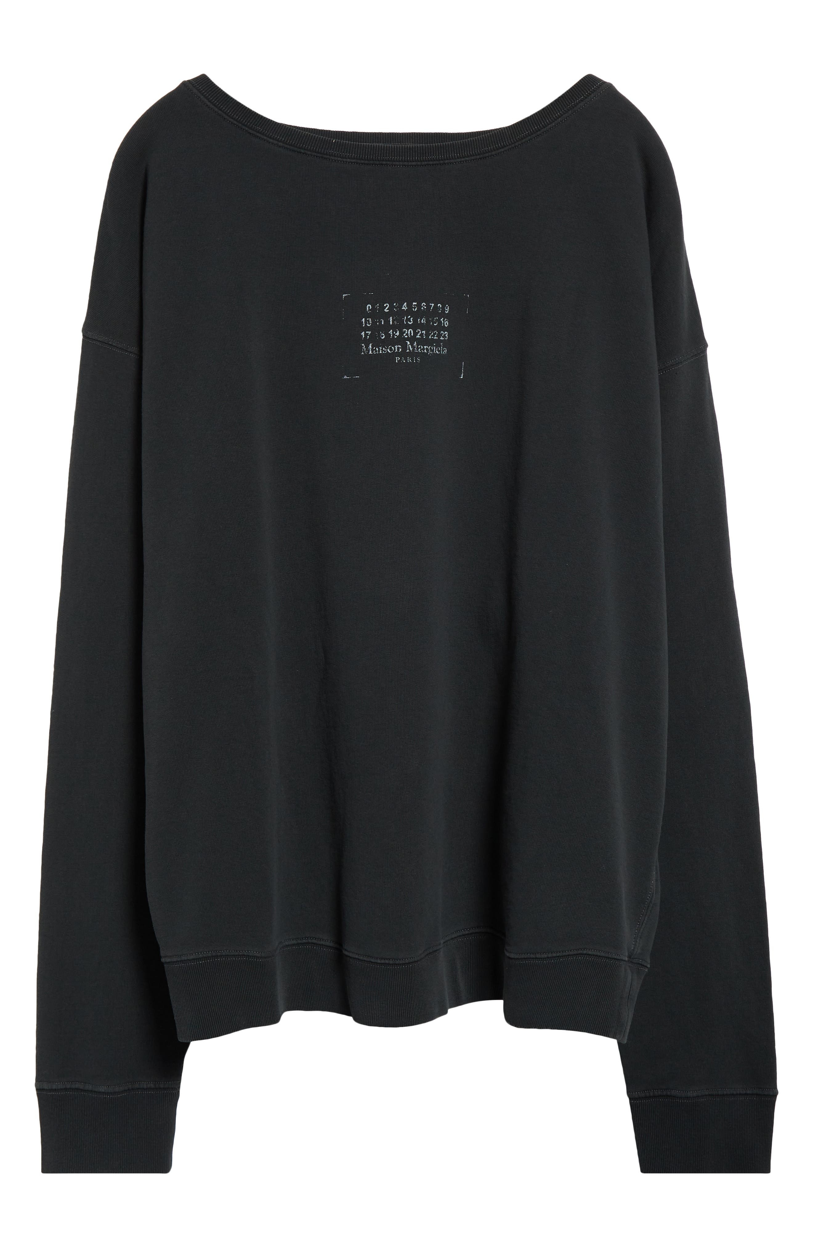 Maison Margiela Numeric Motif Cotton Jersey Graphic Sweatshirt in Washed Black at Nordstrom - 5
