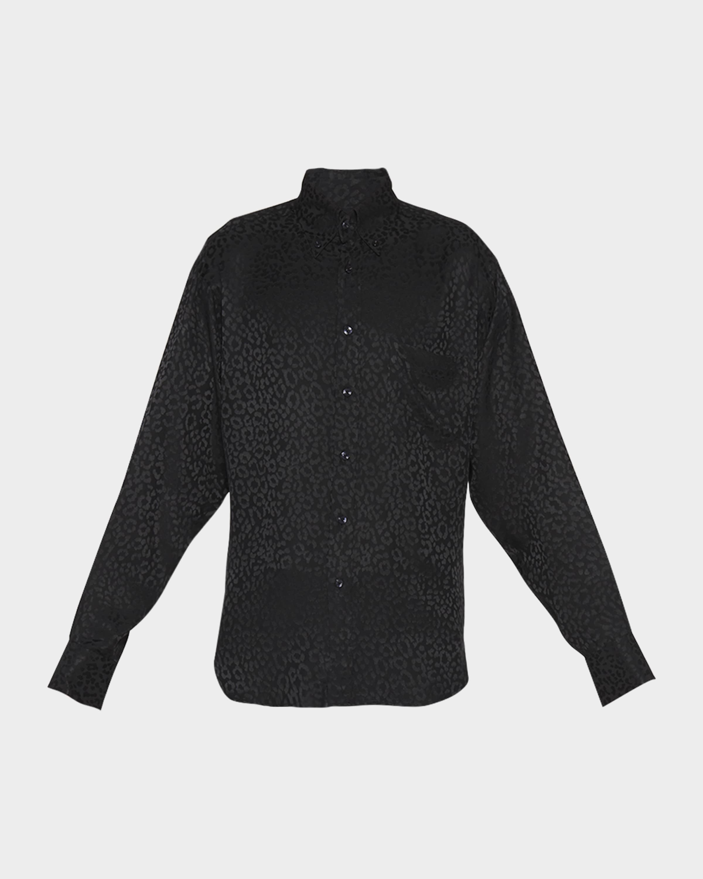 Men's Tonal Leopard Sport Shirt - 2