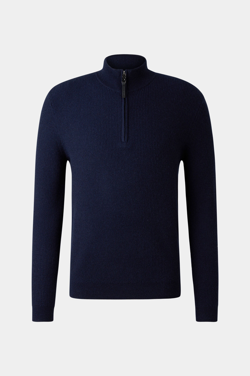 Derek half-zippered sweater in Navy blue 1