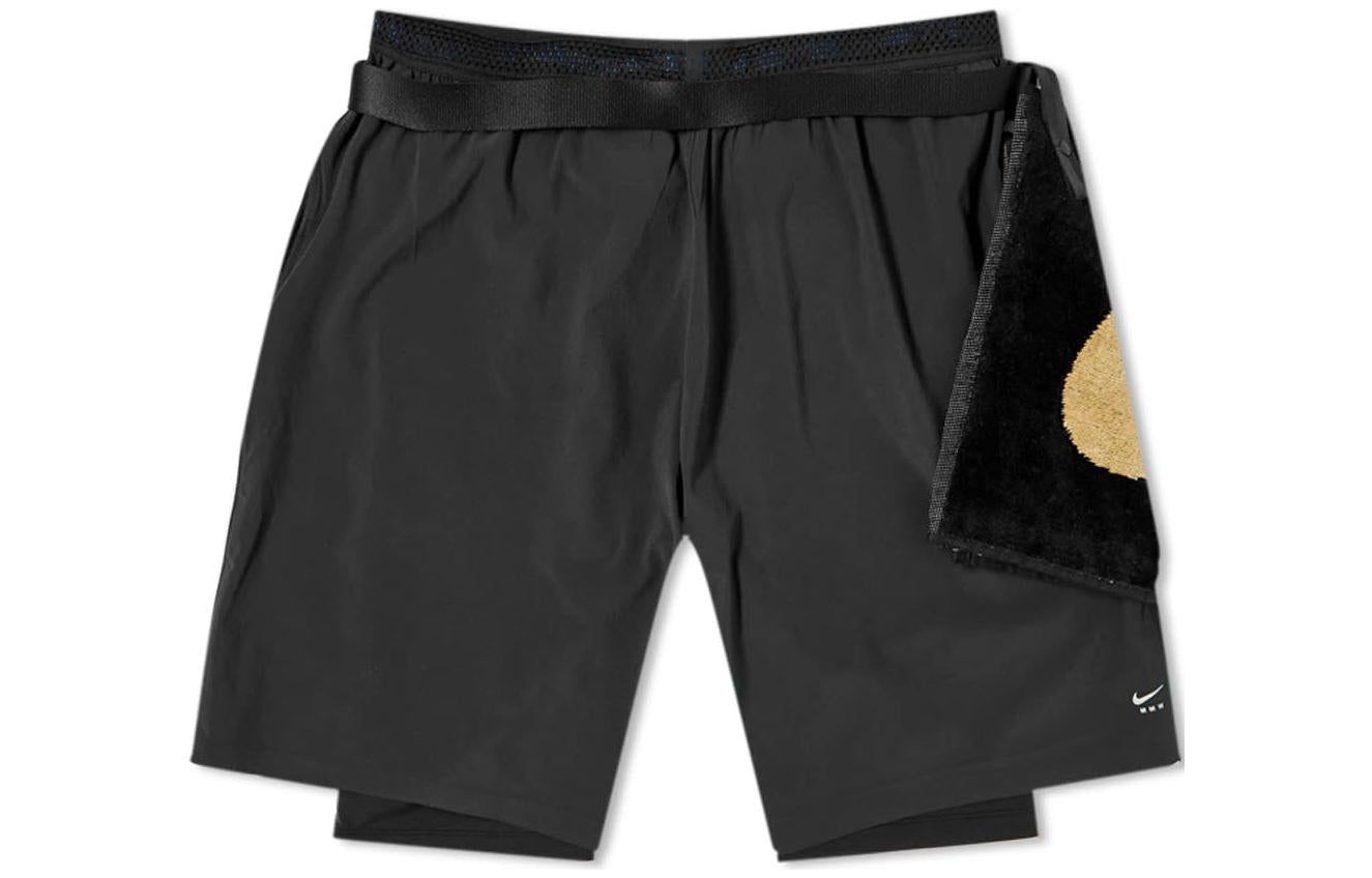 Nike x MMW Crossover SS22 Solid Color Belt Straight Shorts Black DD9439-010 - 2