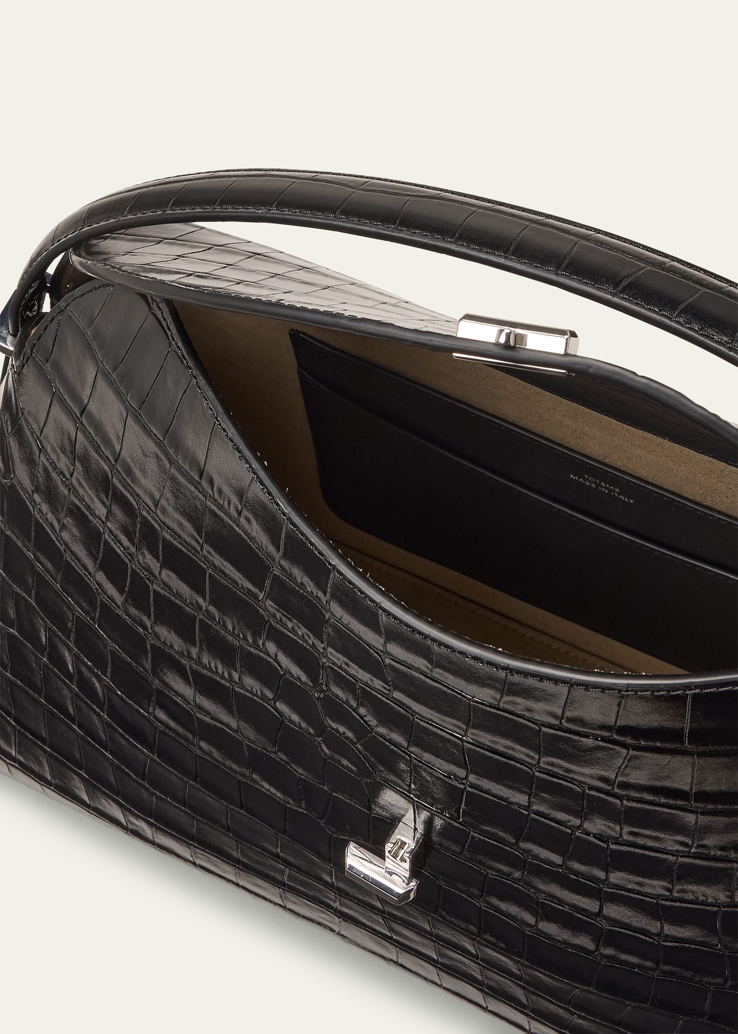 T-Lock Croc-Embossed Top-Handle Bag - 4