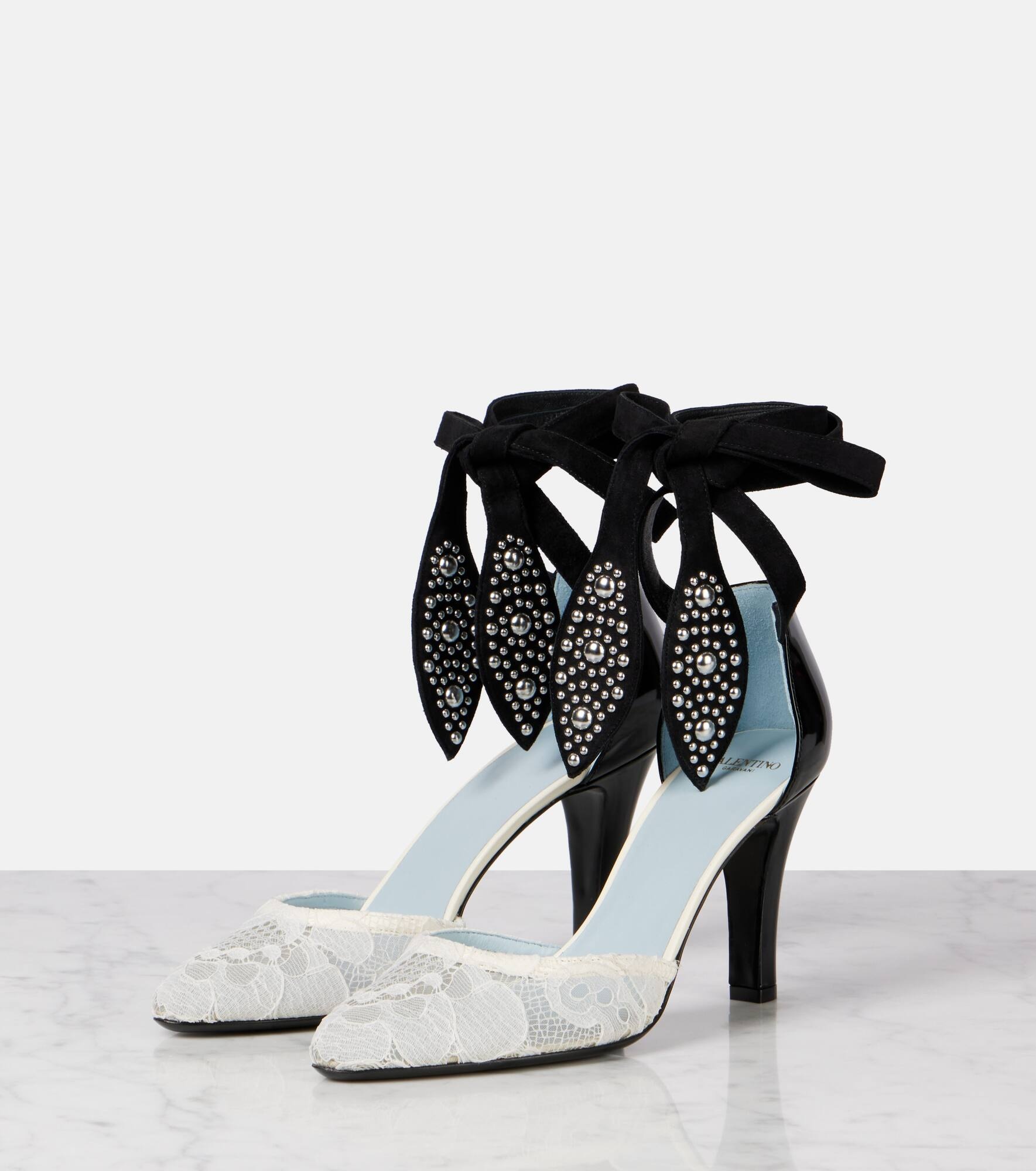 Foliefoliage 85 lace and suede pumps - 4