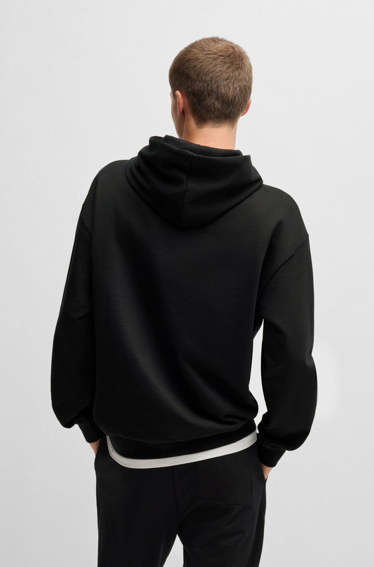 COTTON-TERRY HOODIE WITH STACKED SMOKE LOGO PRINT - 5