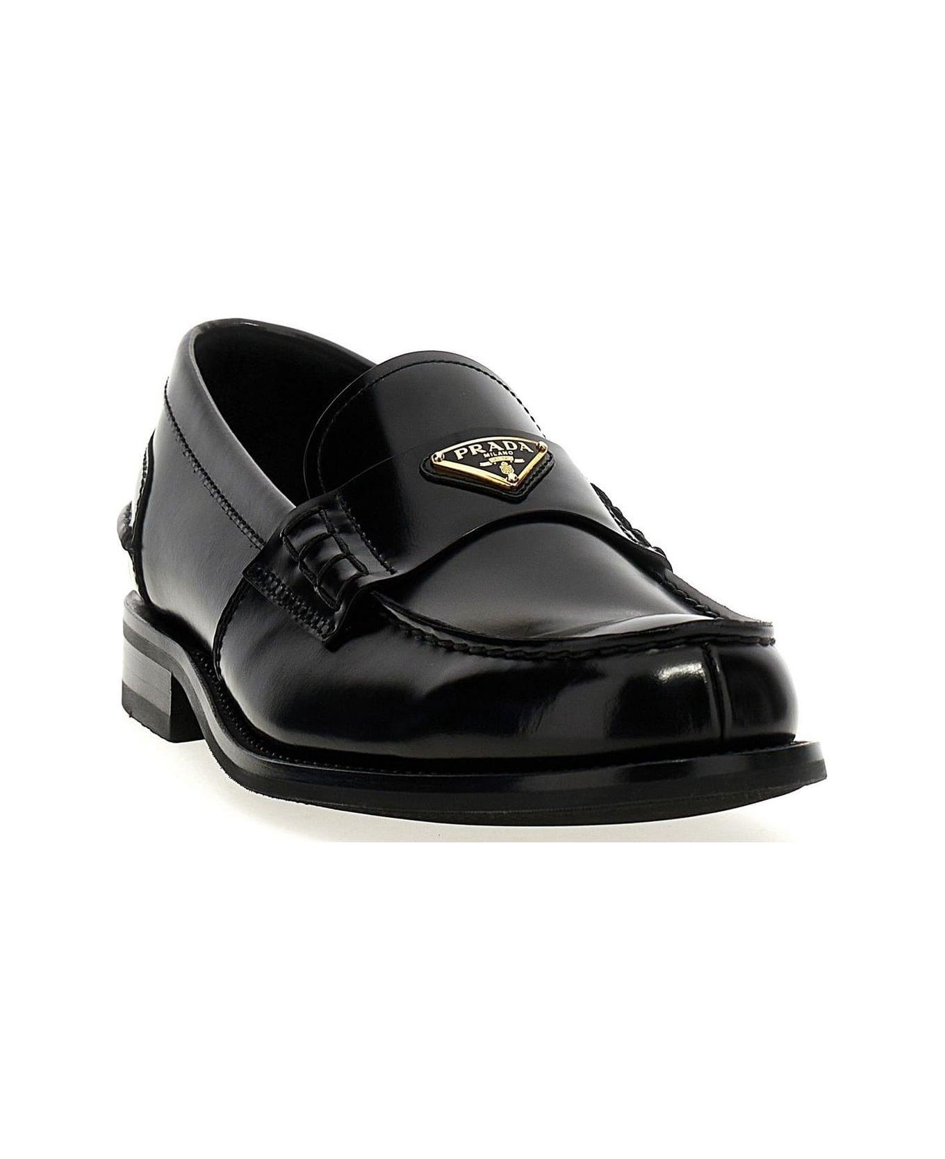Triangle-logo Slip-on Loafers - 2