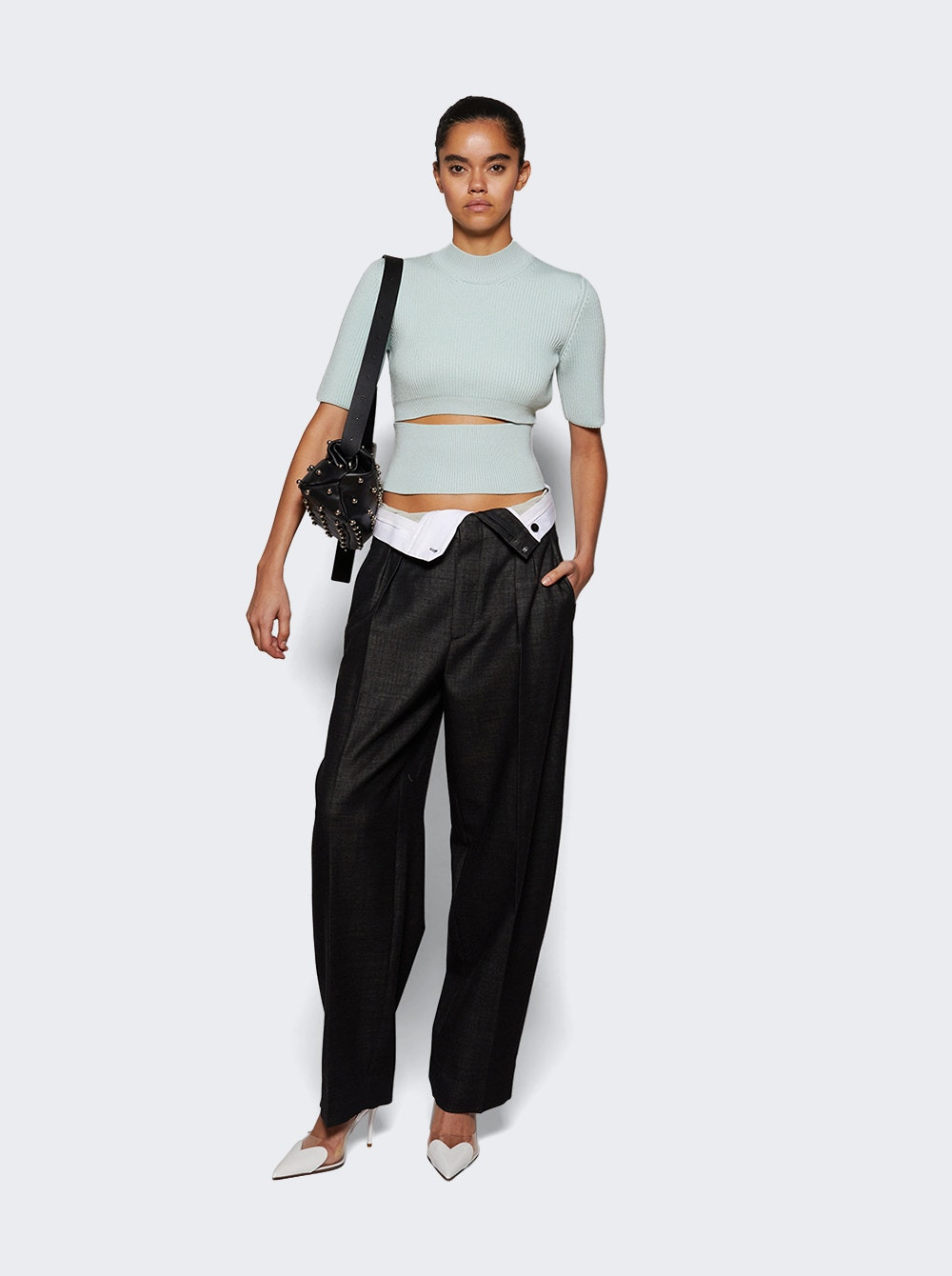 Slit Crop Top Menthe - 5