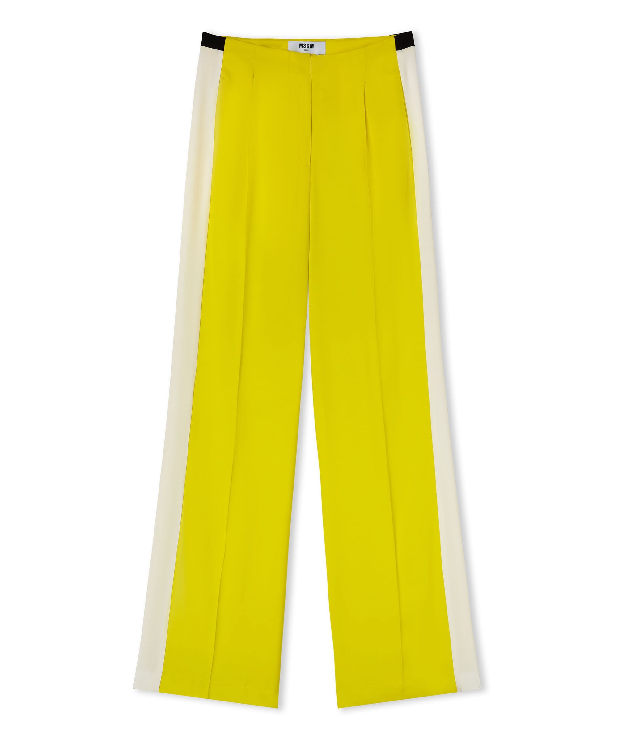 Tailored viscose full-length pants with contrasting side band - 1